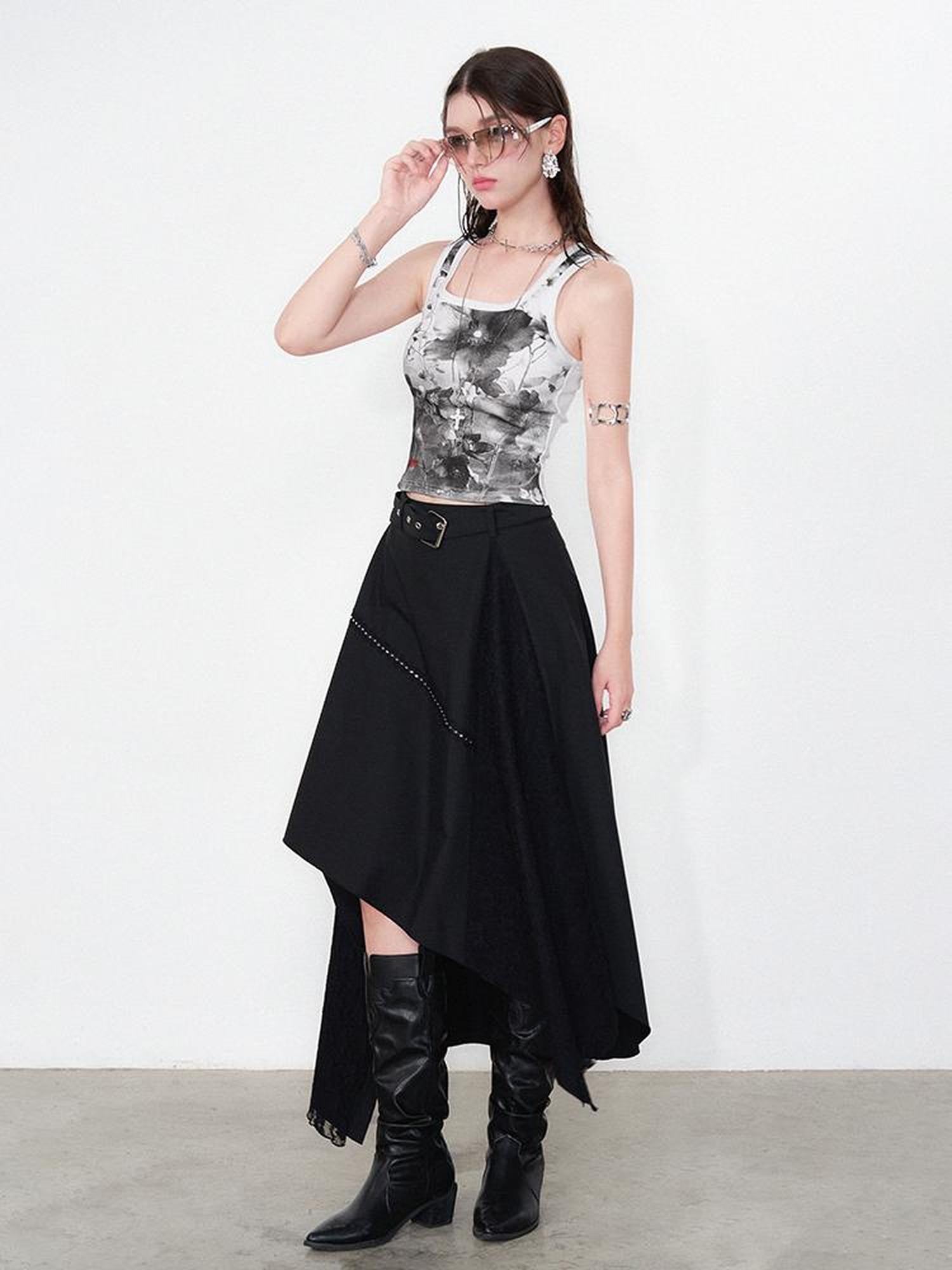 AFTADAWN Floral Time Garden Sleeveless Top