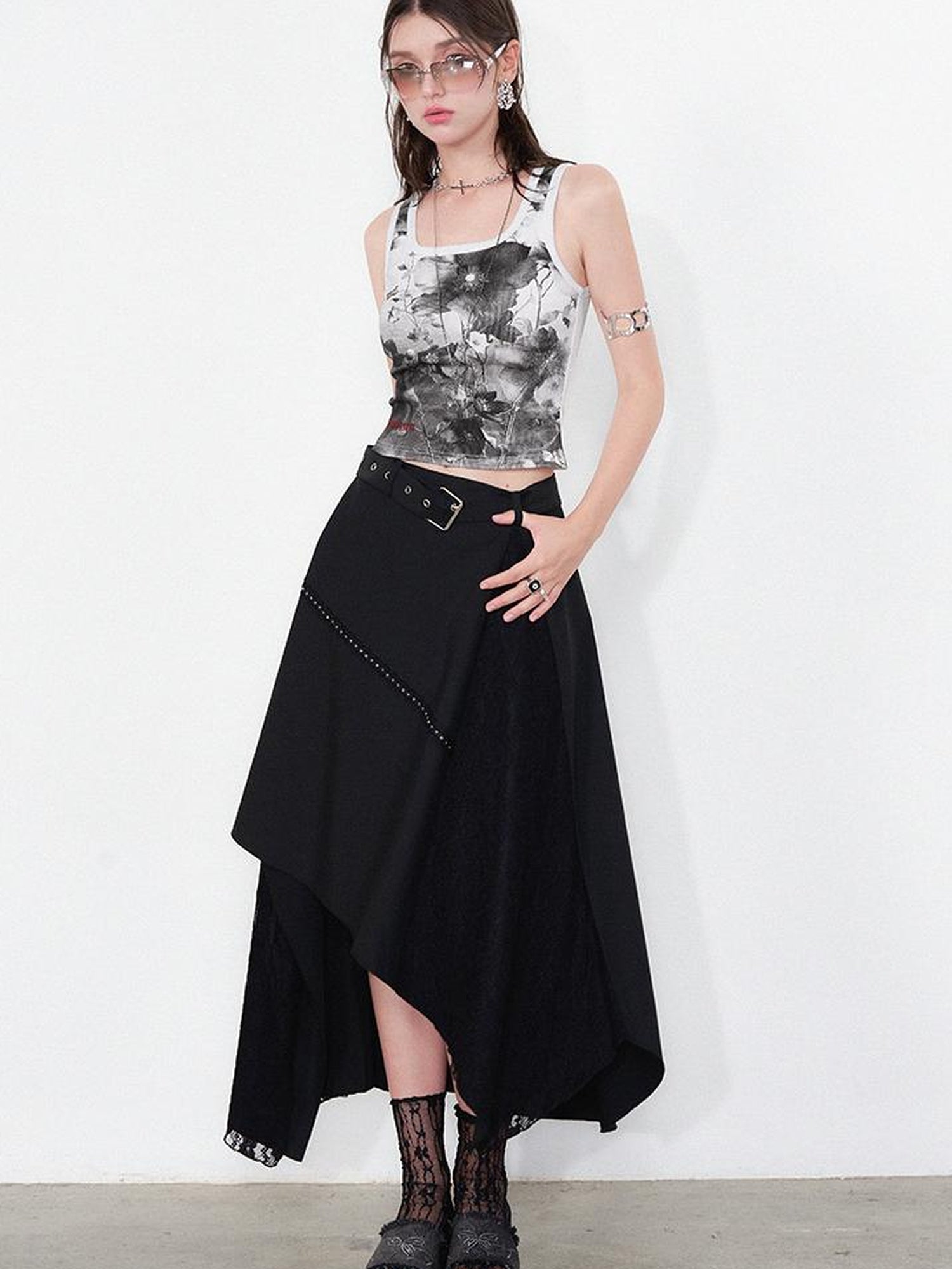 AFTADAWN Floral Time Garden Sleeveless Top