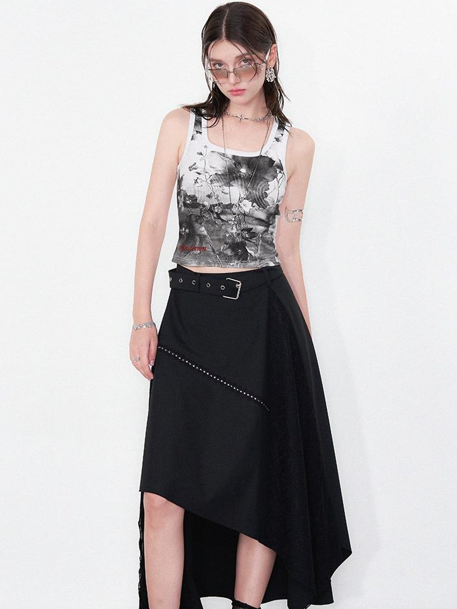 AFTADAWN Floral Time Garden Sleeveless Top