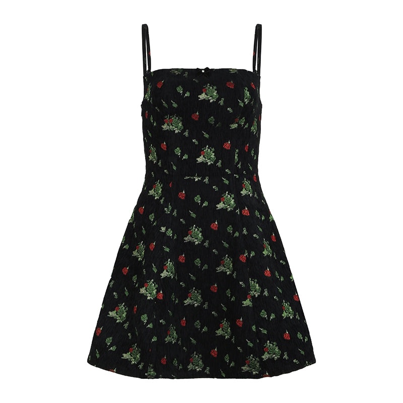 AFTADAWN_French_Tea_Embroidered_Floral_Bow_Waist_A_Line_Sundress_MISSTT