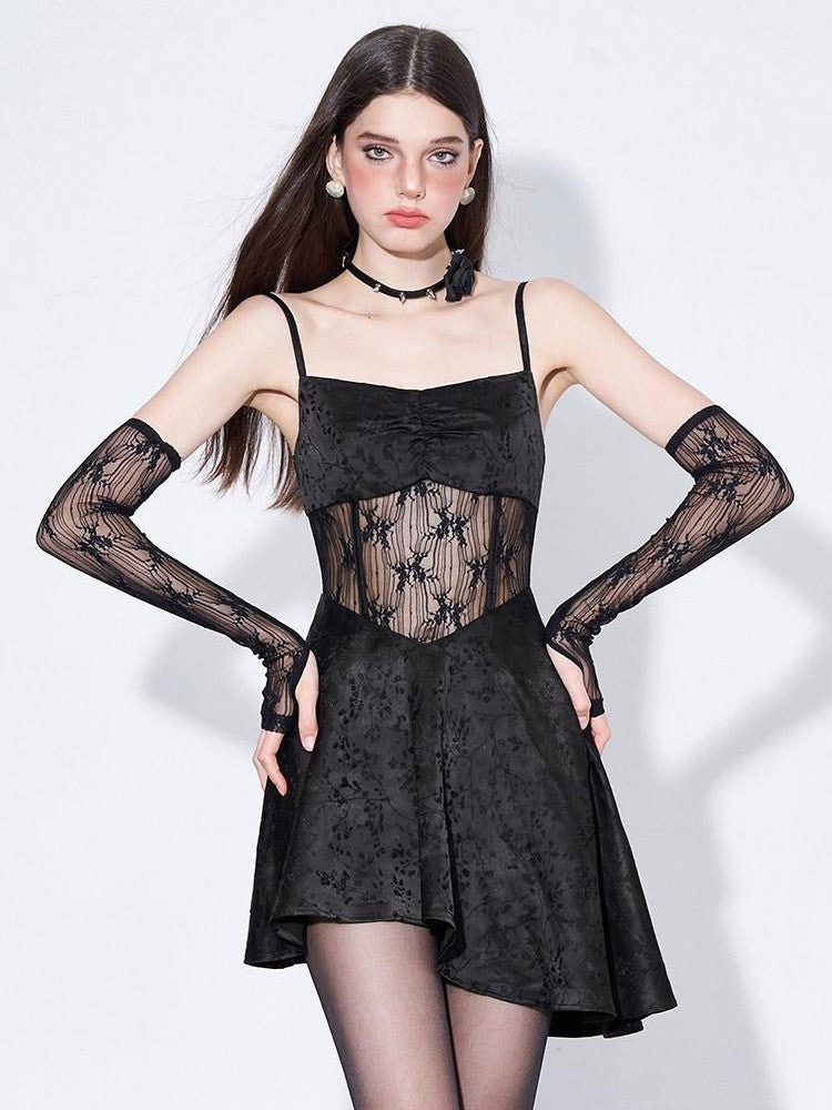 AFTADAWN Gilded Satin Lace Herringbone Long Sleeve Women&