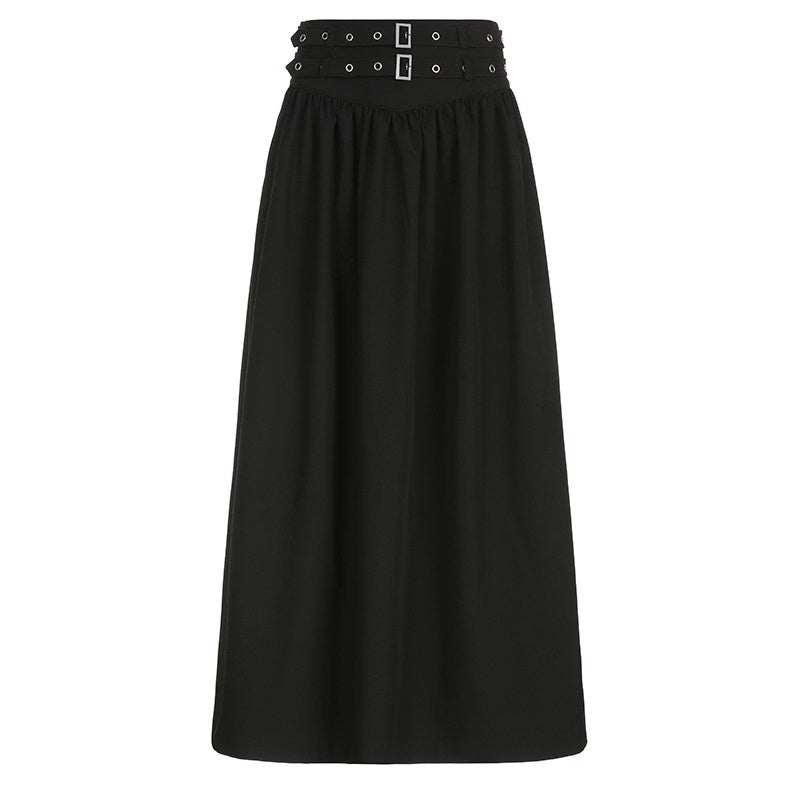 AFTADAWN_Gothic_Double_Waist_Belt_Pleated_High_Waist_Women&