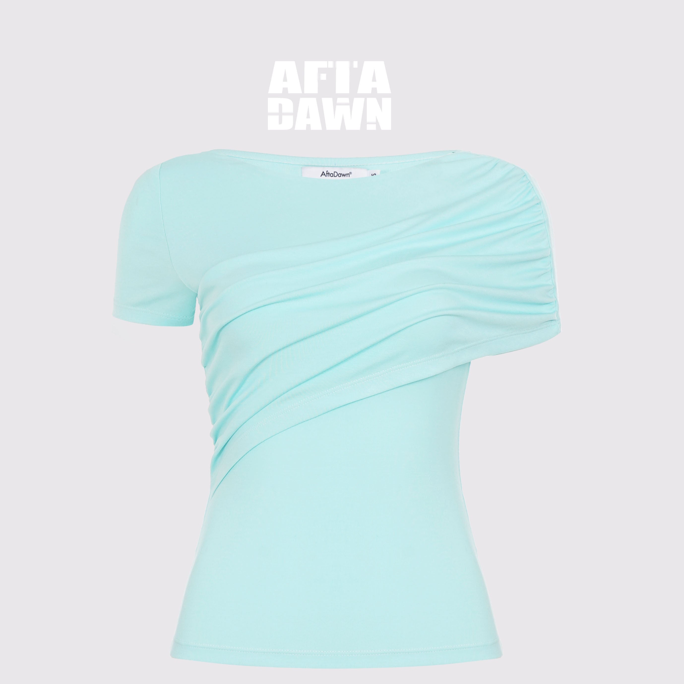 AFTADAWN_Gray_Asymmetric_Ruched_Slim_Women&