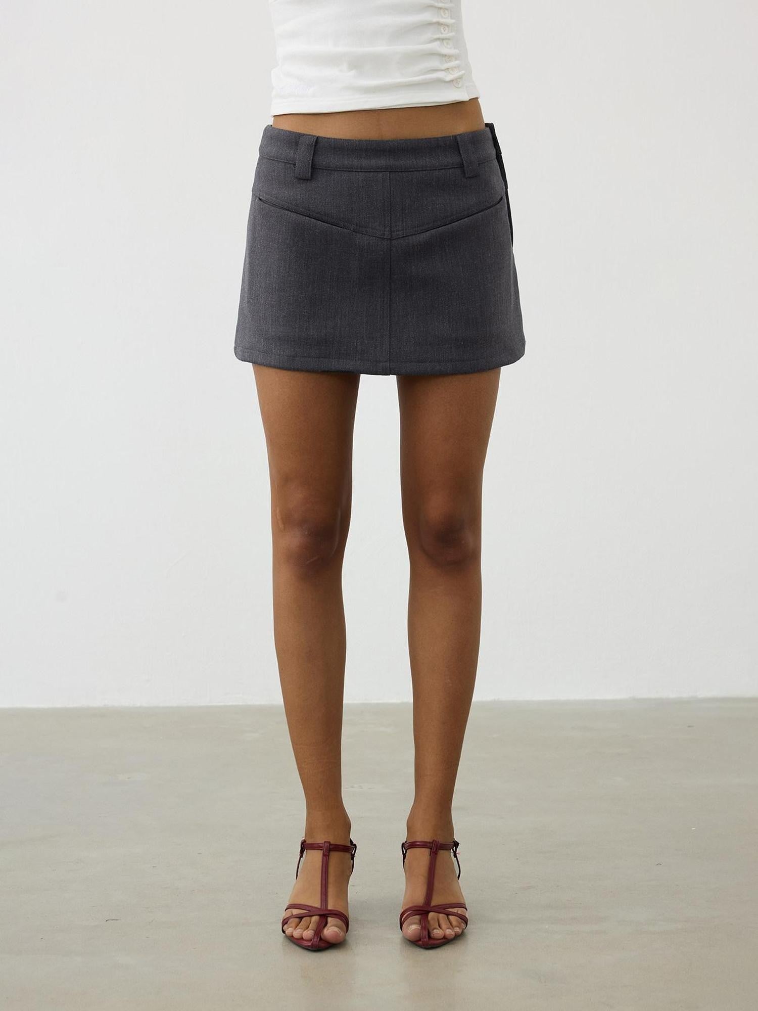 AFTADAWN Gray Twill Stripe Pocket Reversible Women&