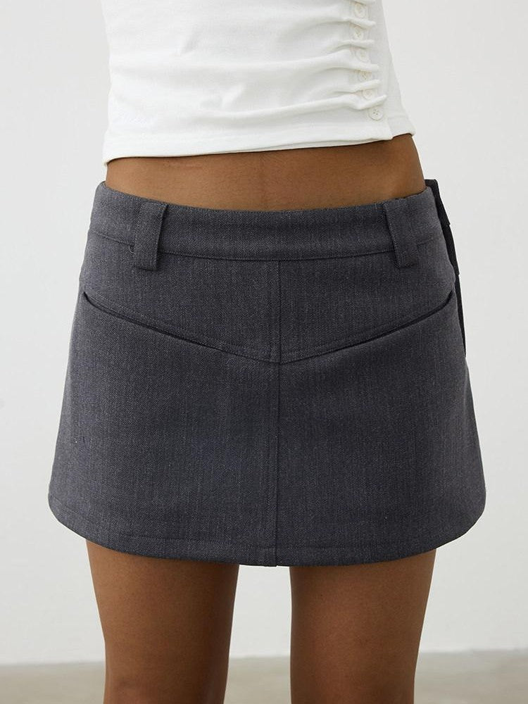 AFTADAWN Gray Twill Stripe Pocket Reversible Women&