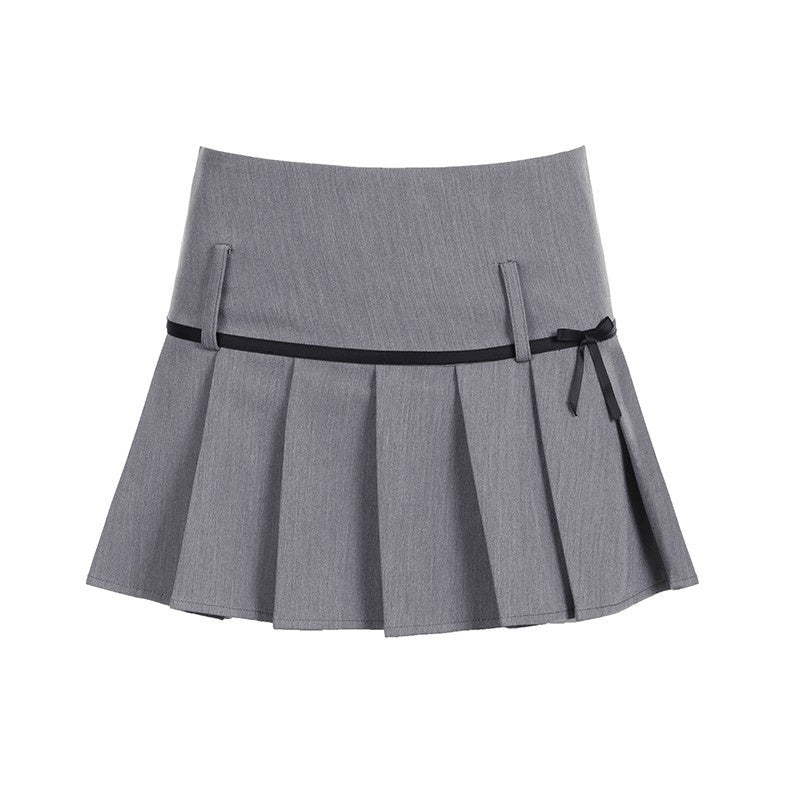AFTADAWN_Grey_Plaid_Bow_Cutout_Slit_Square_Neck_Blazer_Vest_Women&