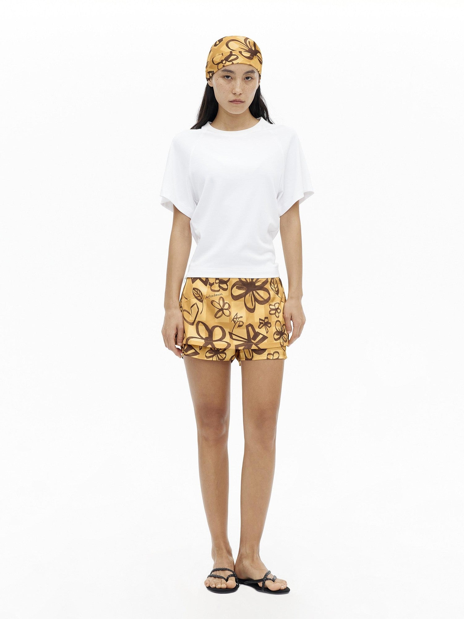 AFTADAWN Handpainted Plaid Print Low Waist A Line Women&