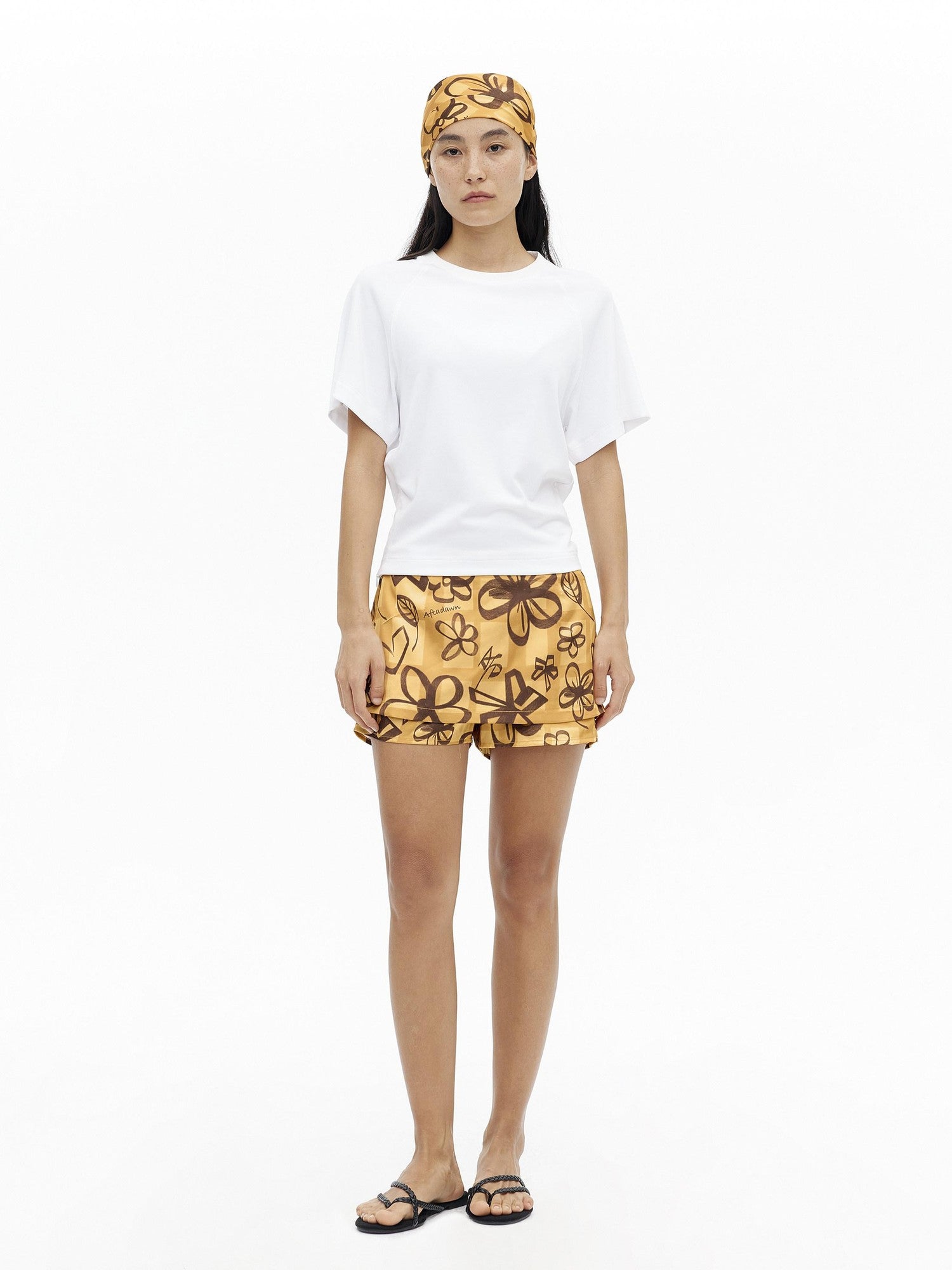 AFTADAWN Handpainted Plaid Print Low Waist A Line Women&