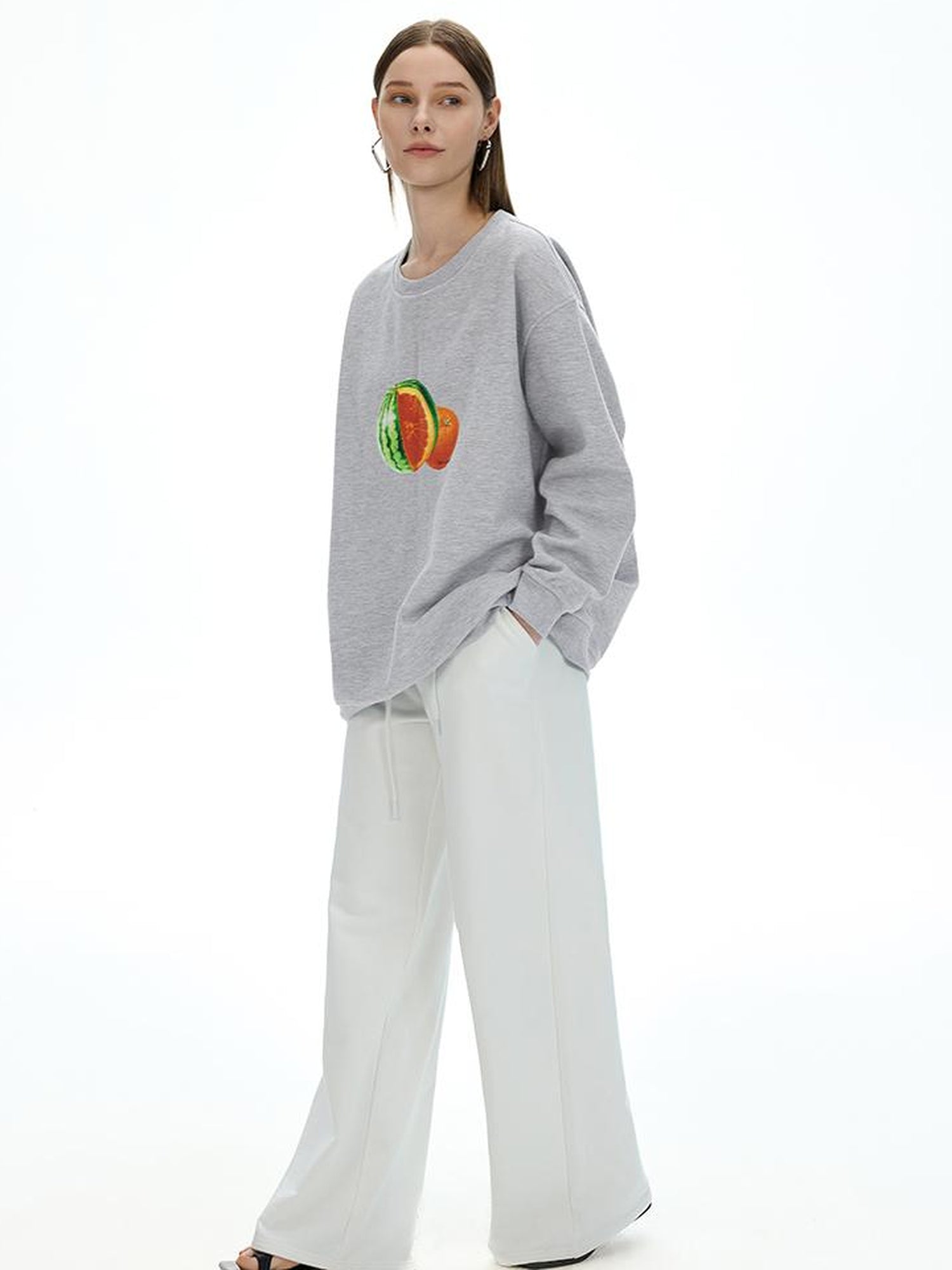 AFTADAWN Heavyweight Cotton Wide Leg Sweatpants Loose Fit Straight Trousers