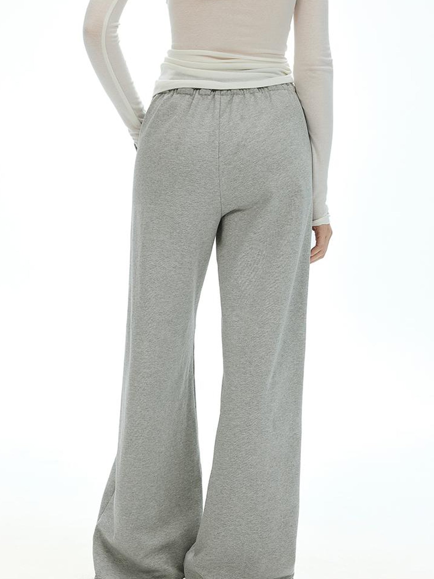 AFTADAWN Heavyweight Cotton Wide Leg Sweatpants Loose Fit Straight Trousers