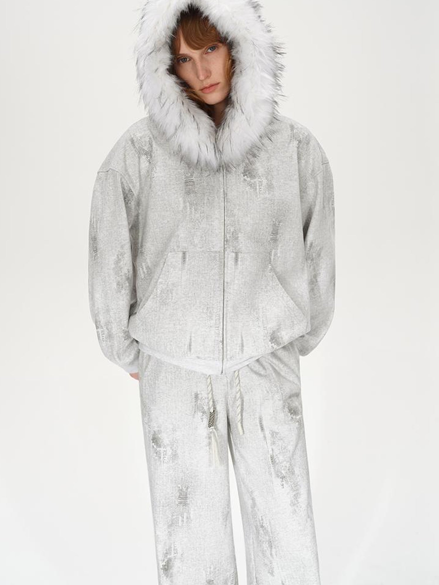 AFTADAWN Heavyweight Wax Dyed Detachable Hoodie Zip Up