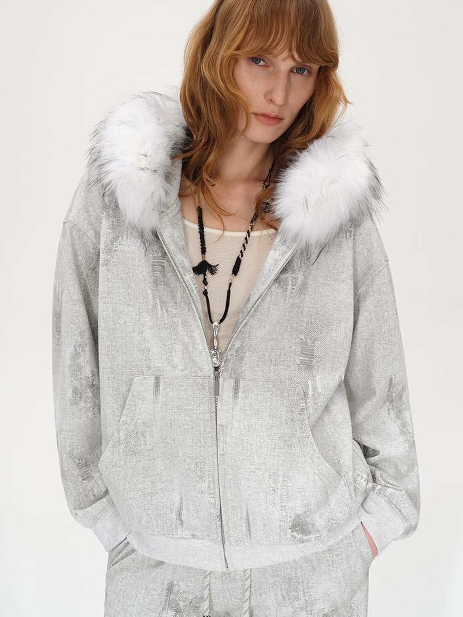 AFTADAWN Heavyweight Wax Dyed Detachable Hoodie Zip Up