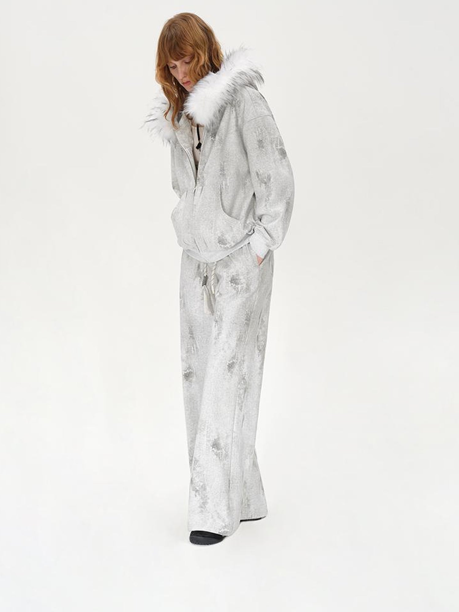 AFTADAWN Heavyweight Wax Dyed Detachable Hoodie Zip Up