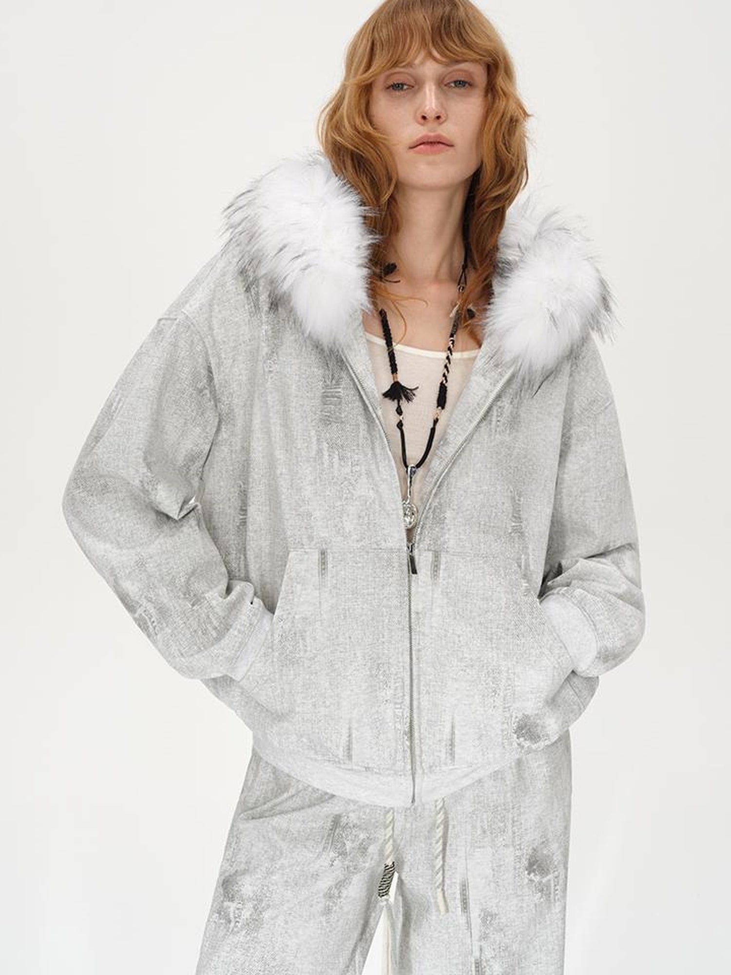 AFTADAWN Heavyweight Wax Dyed Detachable Hoodie Zip Up