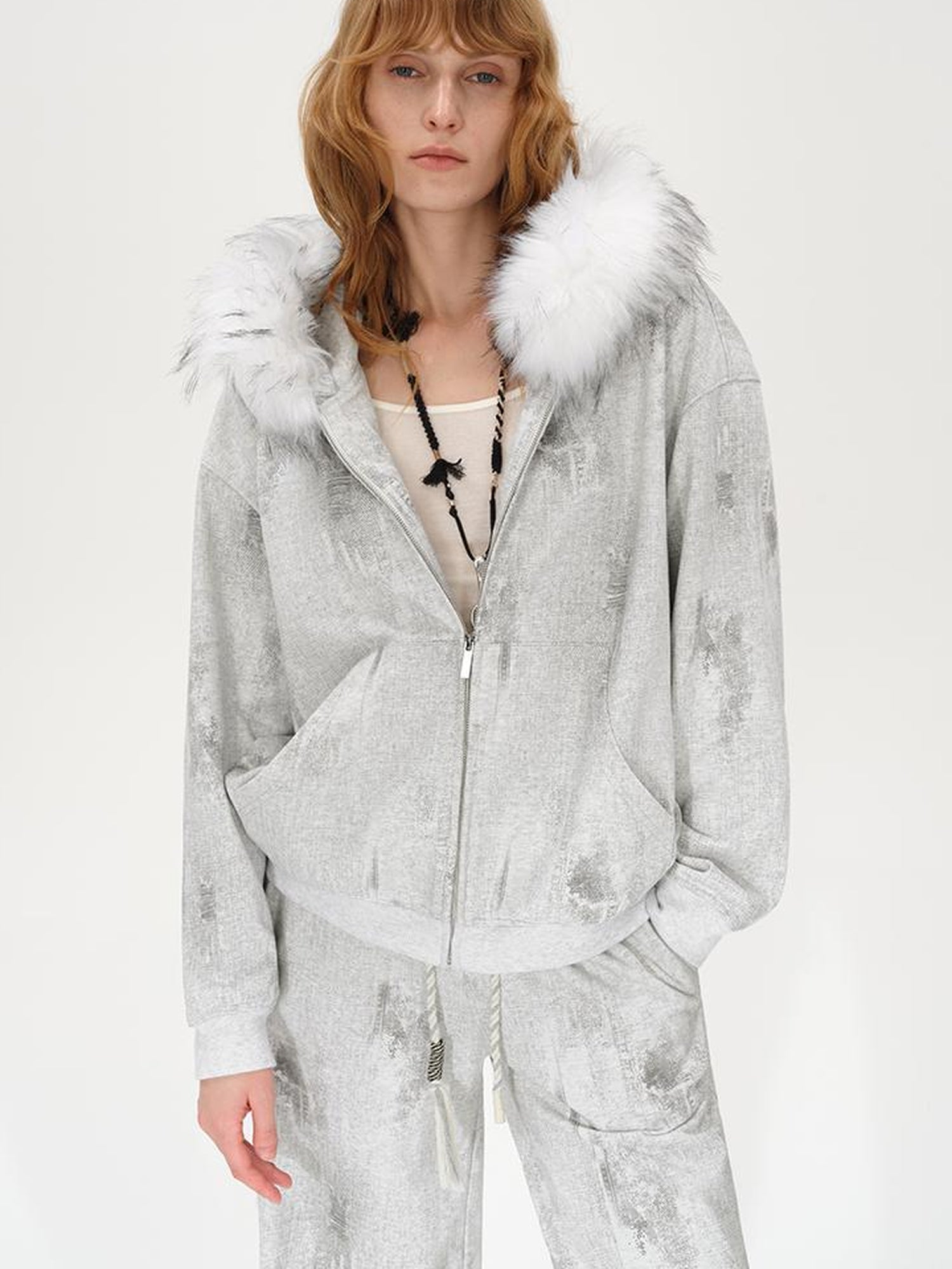 AFTADAWN Heavyweight Wax Dyed Detachable Hoodie Zip Up