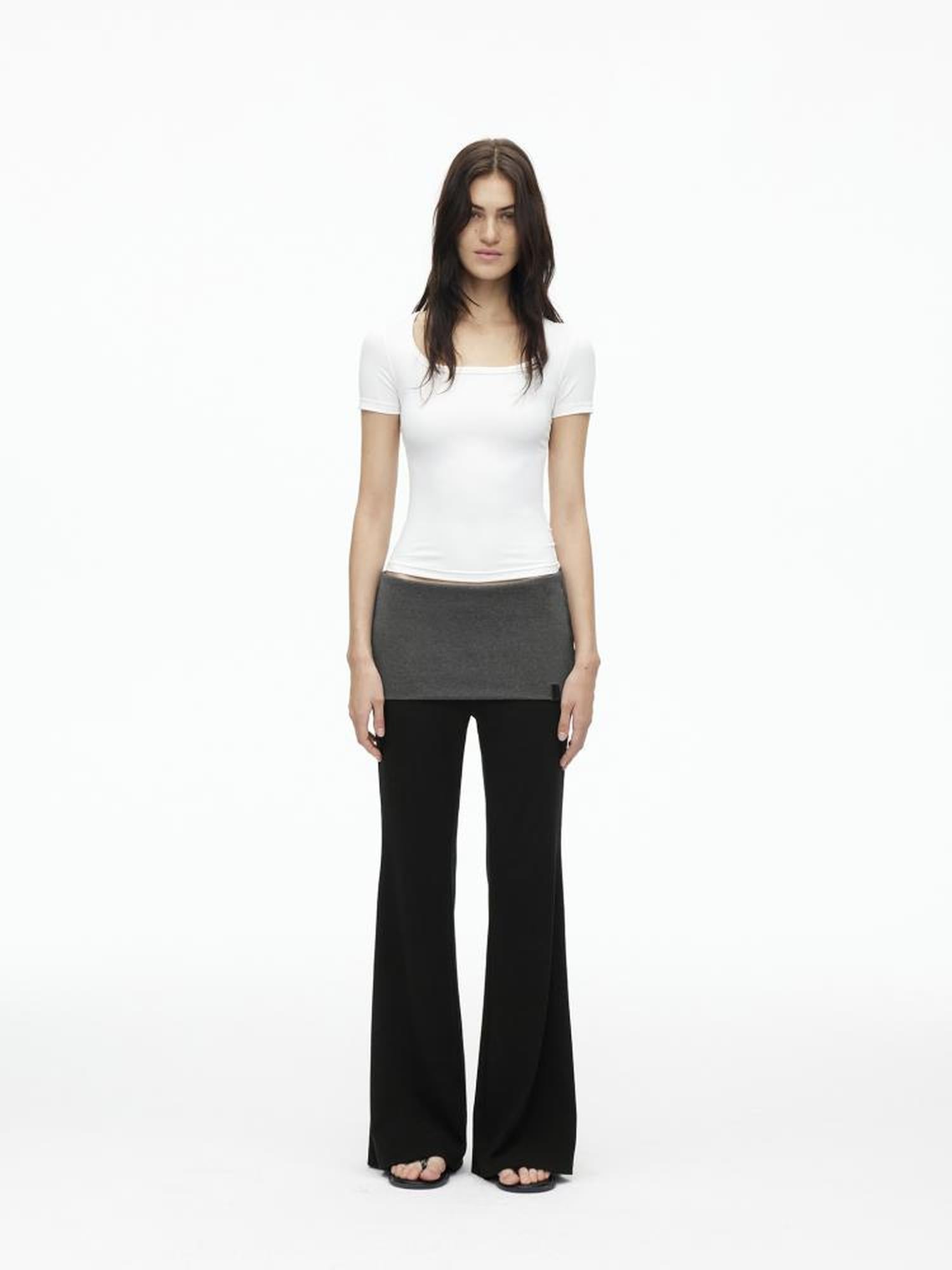 AFTADAWN High Elasticity Contrast Backless Halter Top with Tapered Waist Fold Pants