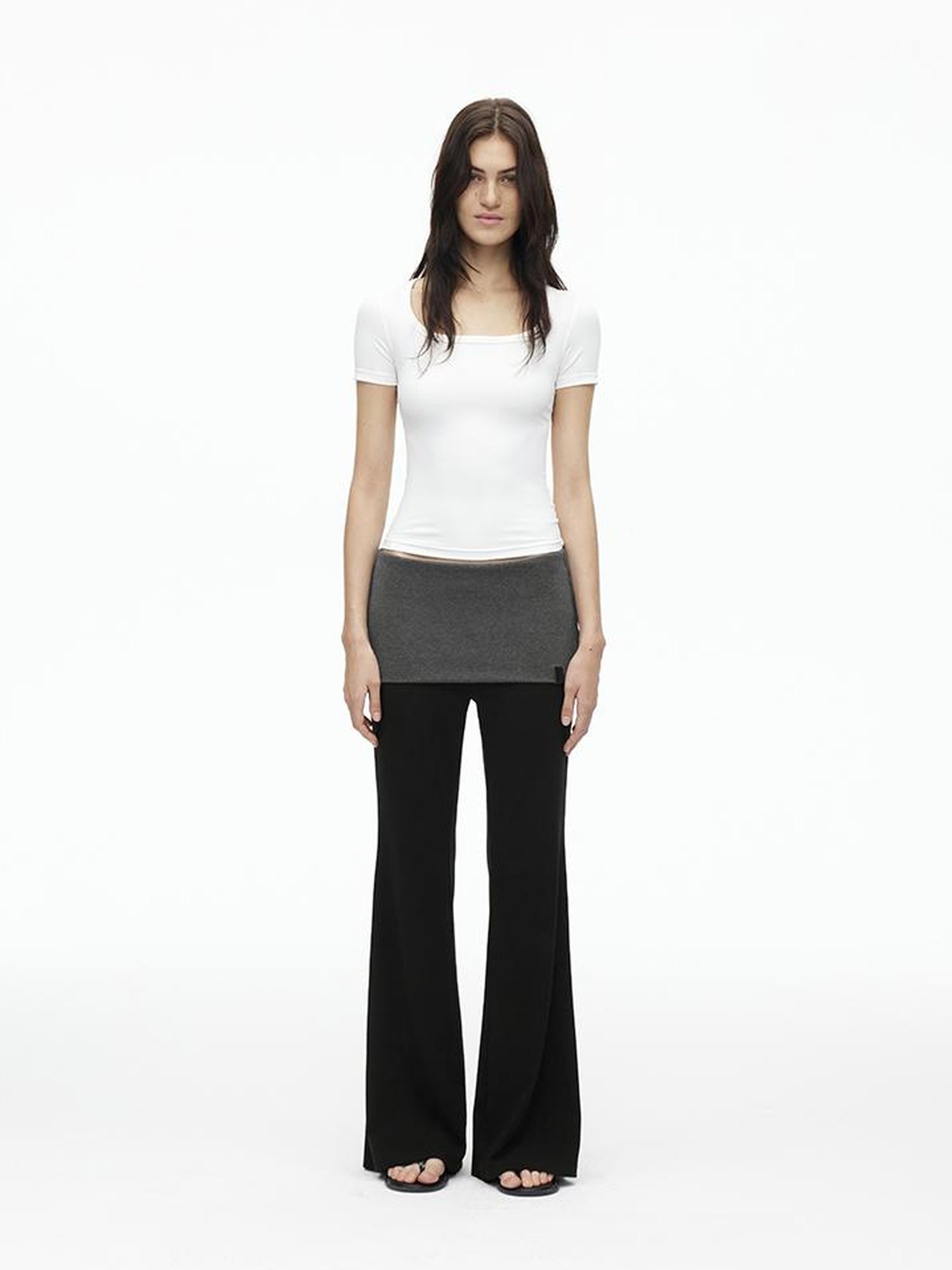 AFTADAWN High Elasticity Contrast Backless Halter Top with Tapered Waist Fold Pants