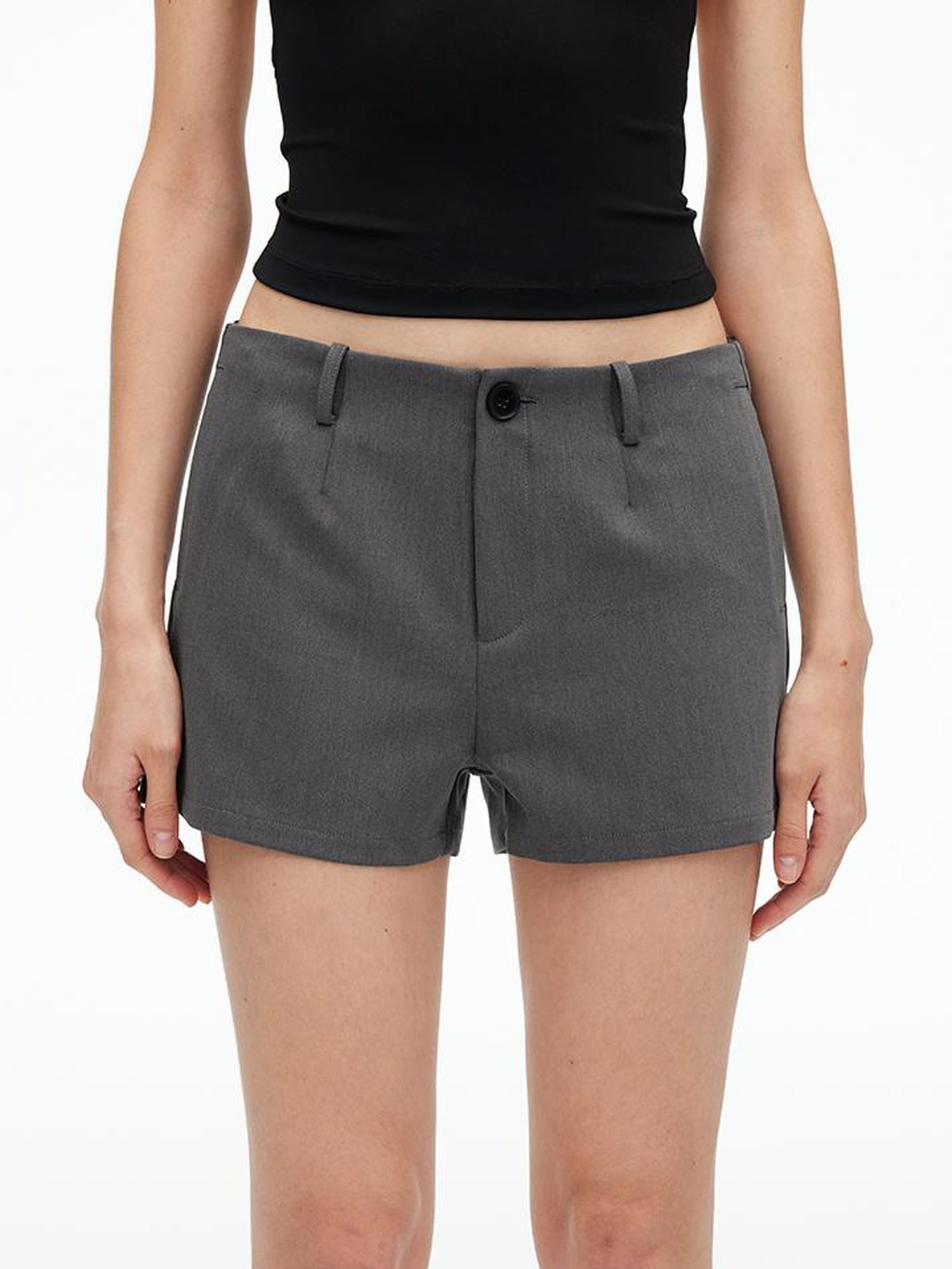 AFTADAWN High Waisted Bamboo Fiber Shorts With A Line Cut