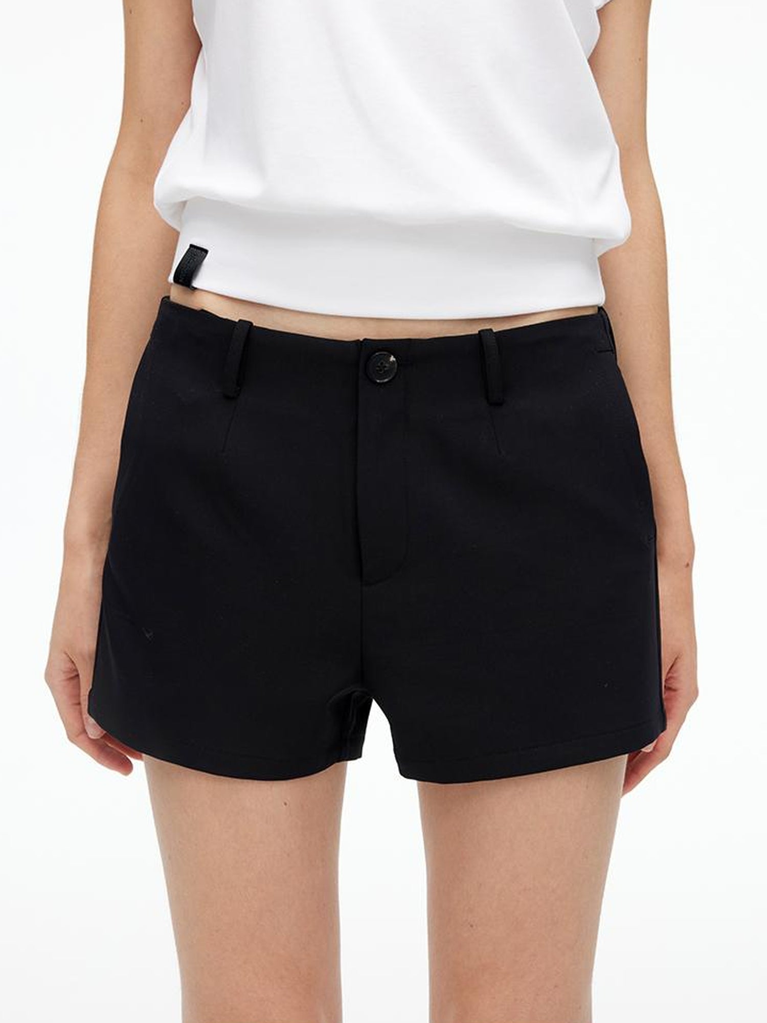 AFTADAWN High Waisted Bamboo Fiber Shorts With A Line Cut