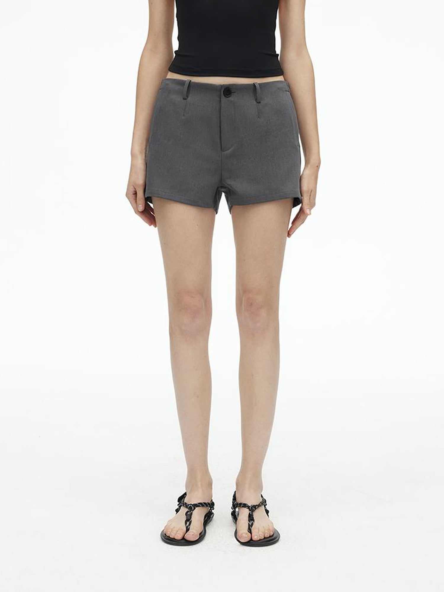 AFTADAWN High Waisted Bamboo Fiber Shorts With A Line Cut