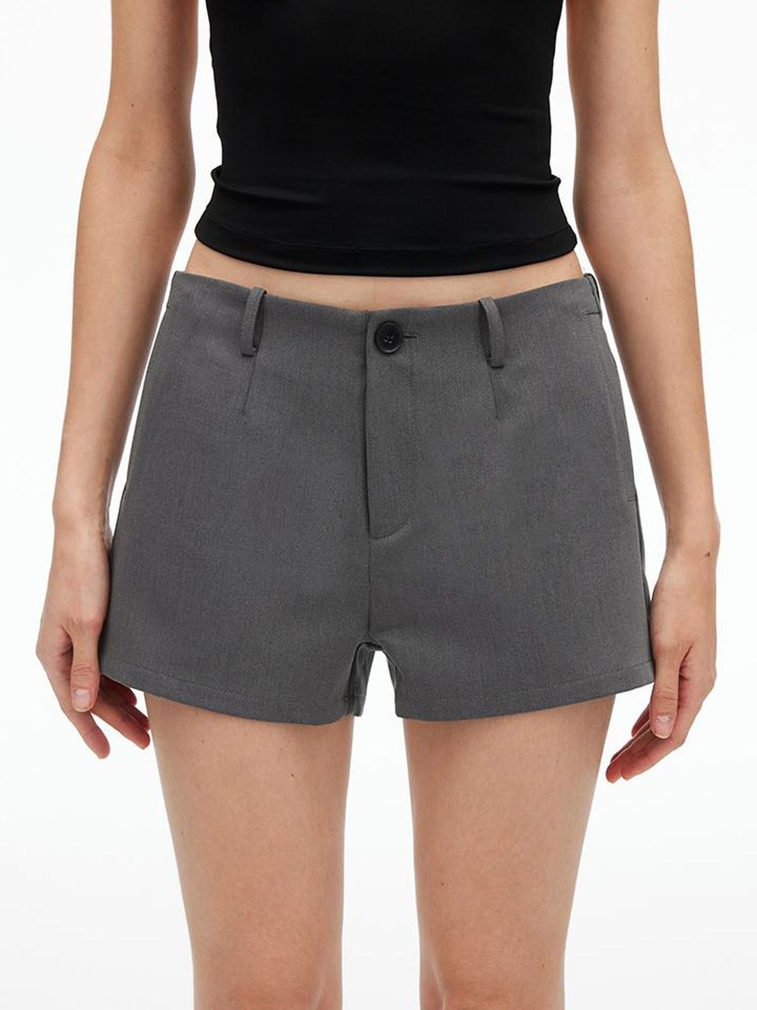 AFTADAWN High Waisted Bamboo Fiber Shorts With A Line Cut