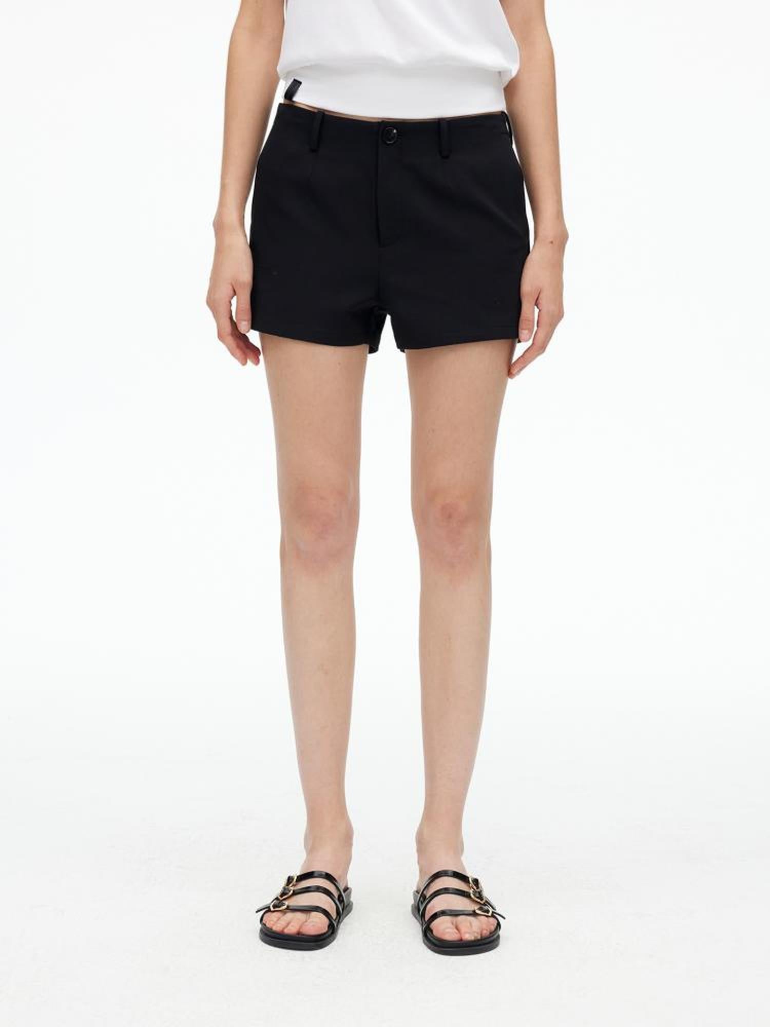 AFTADAWN High Waisted Bamboo Fiber Shorts With A Line Cut