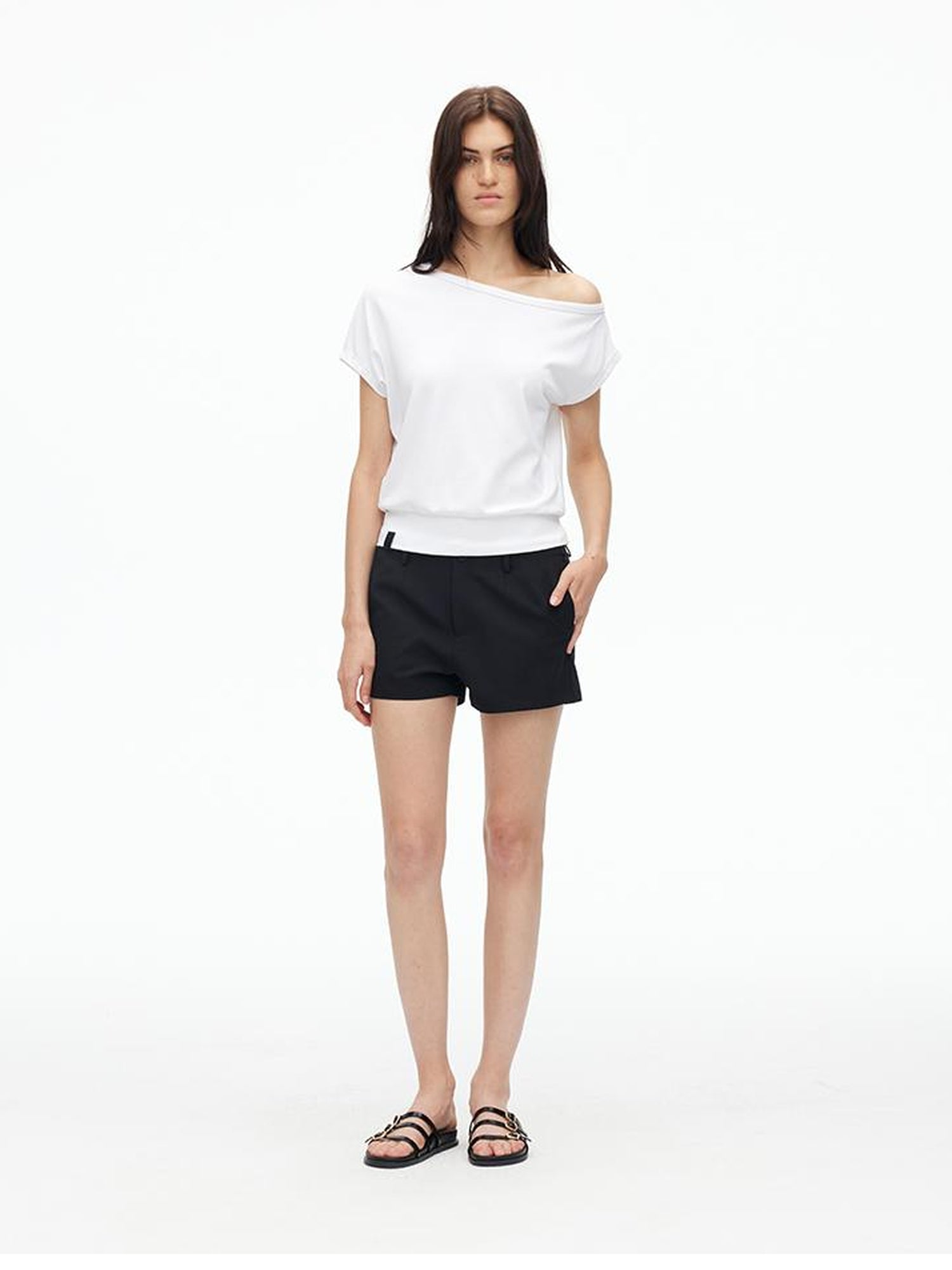 AFTADAWN High Waisted Bamboo Fiber Shorts With A Line Cut
