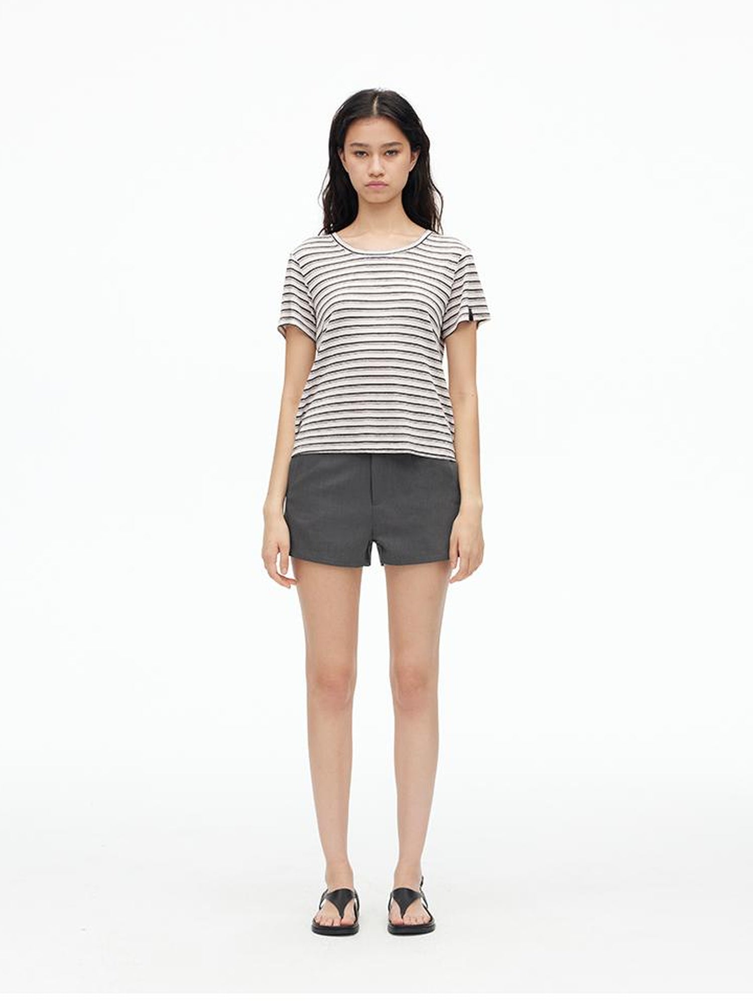 AFTADAWN High Waisted Bamboo Fiber Shorts With A Line Cut