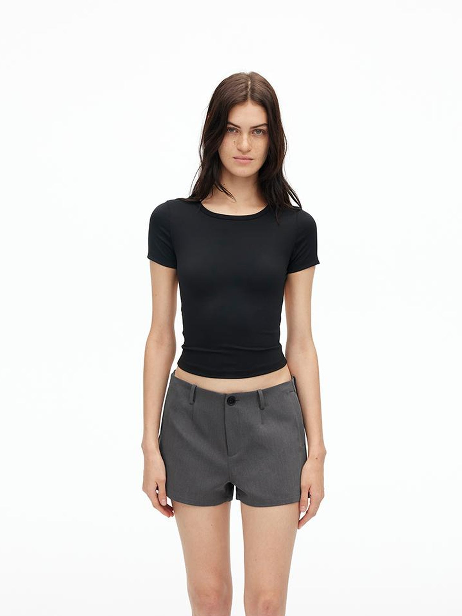 AFTADAWN High Waisted Bamboo Fiber Shorts With A Line Cut