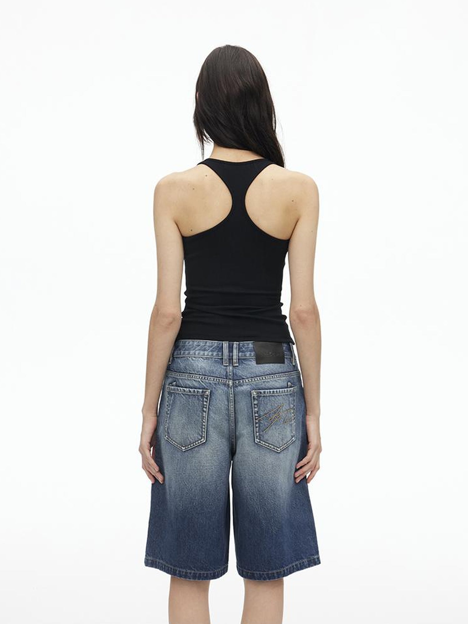 AFTADAWN High Weight Cotton U Back Ribbed Slim Tank Top