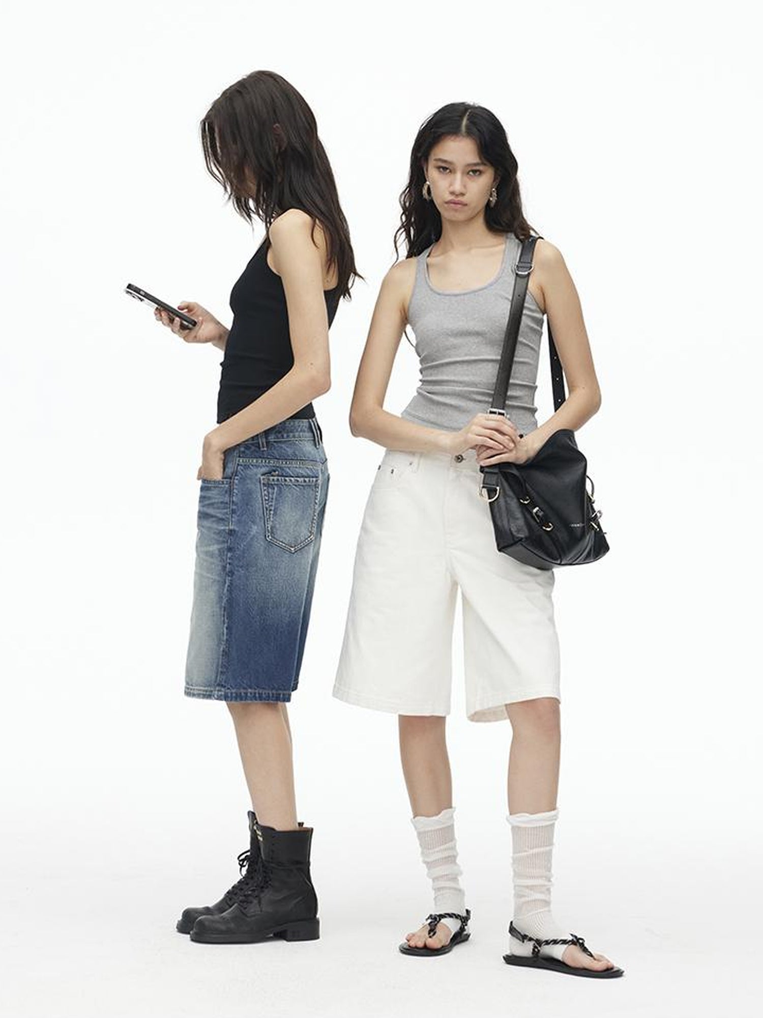 AFTADAWN High Weight Cotton U Back Ribbed Slim Tank Top