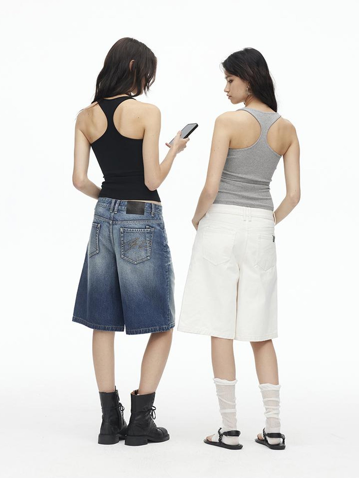 AFTADAWN High Weight Cotton U Back Ribbed Slim Tank Top