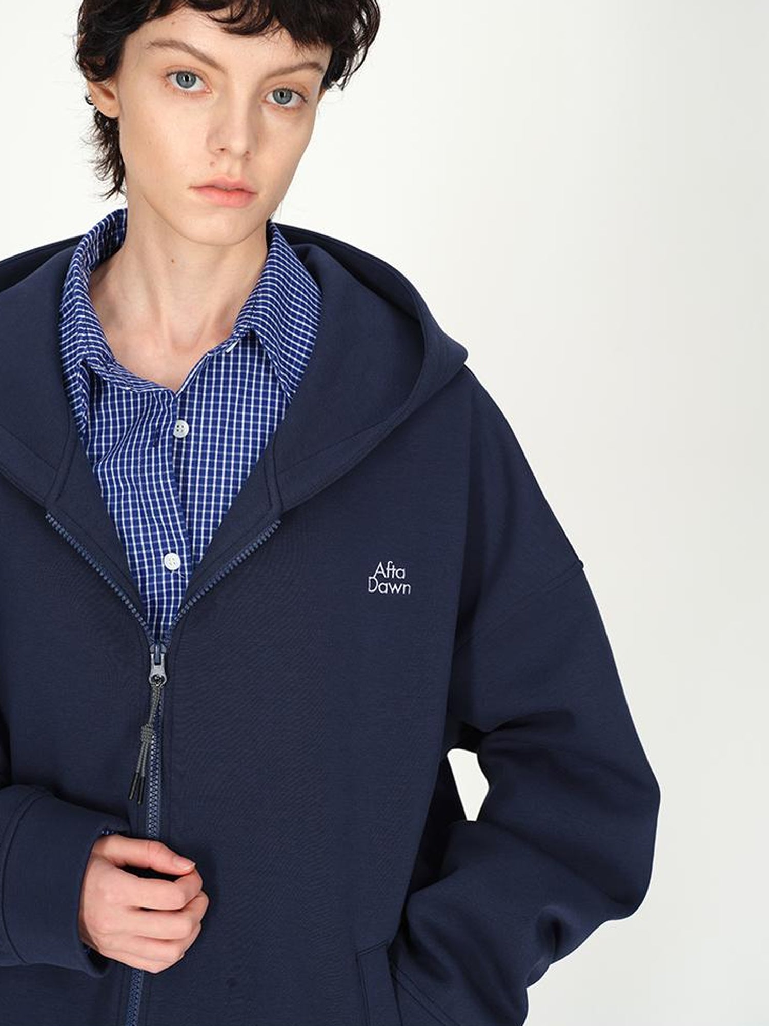 AFTADAWN Hooded Zip Up Sweatshirt with A Line Skirt Set