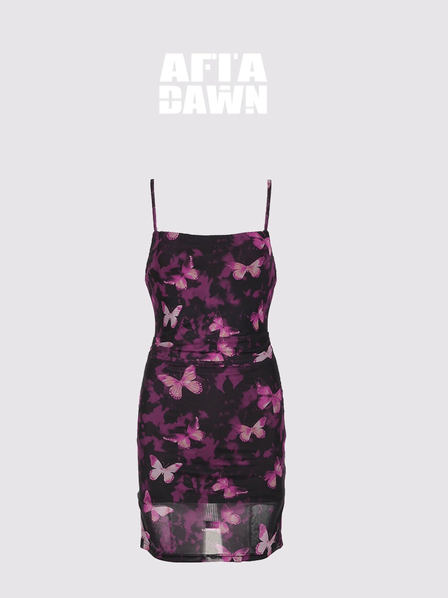 Iris Dream Butterfly Print Wrap Waist Bodycon Slip Dress