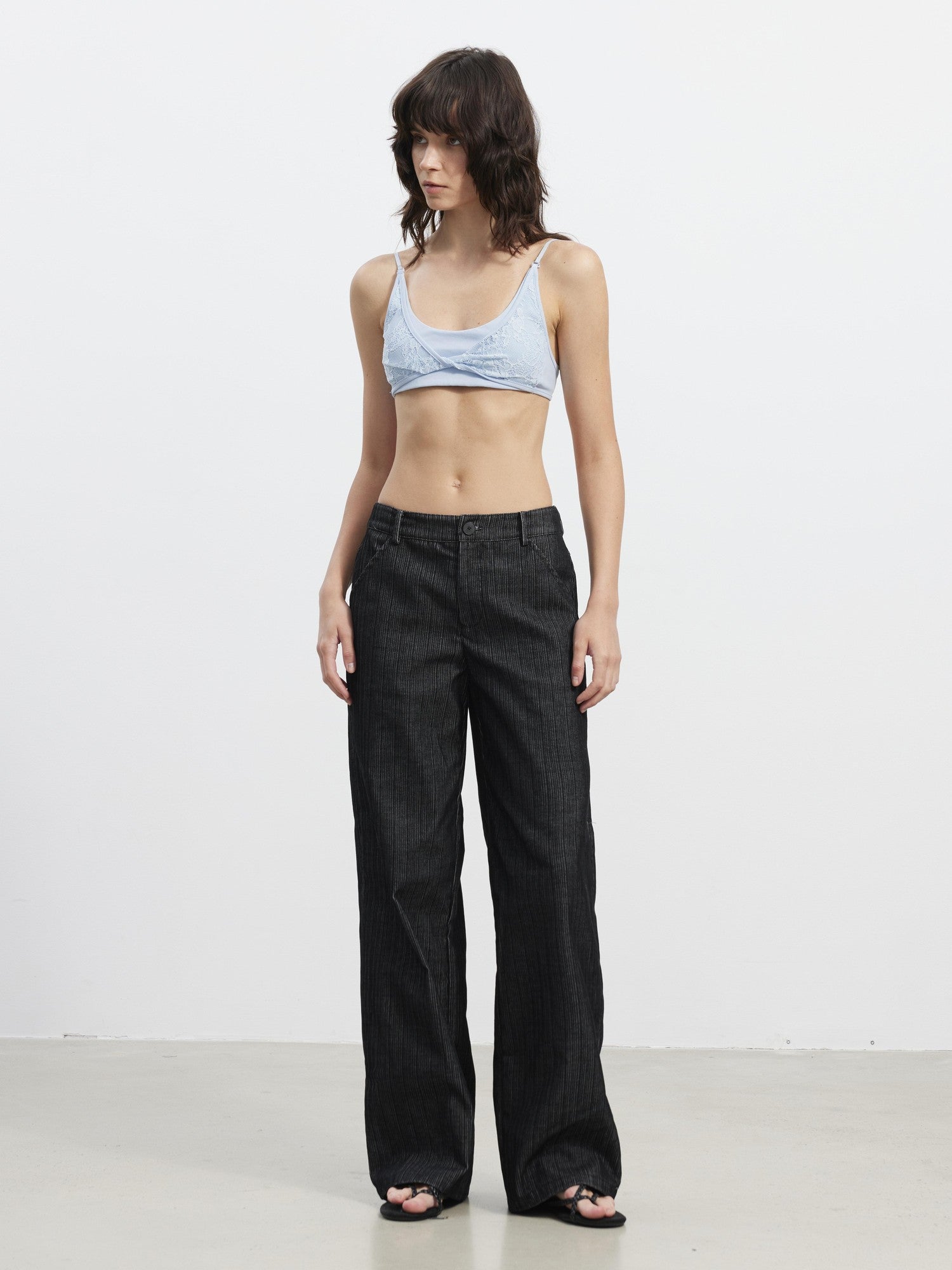 AFTADAWN Lace Spliced Removable Padded Slim Fit Women&