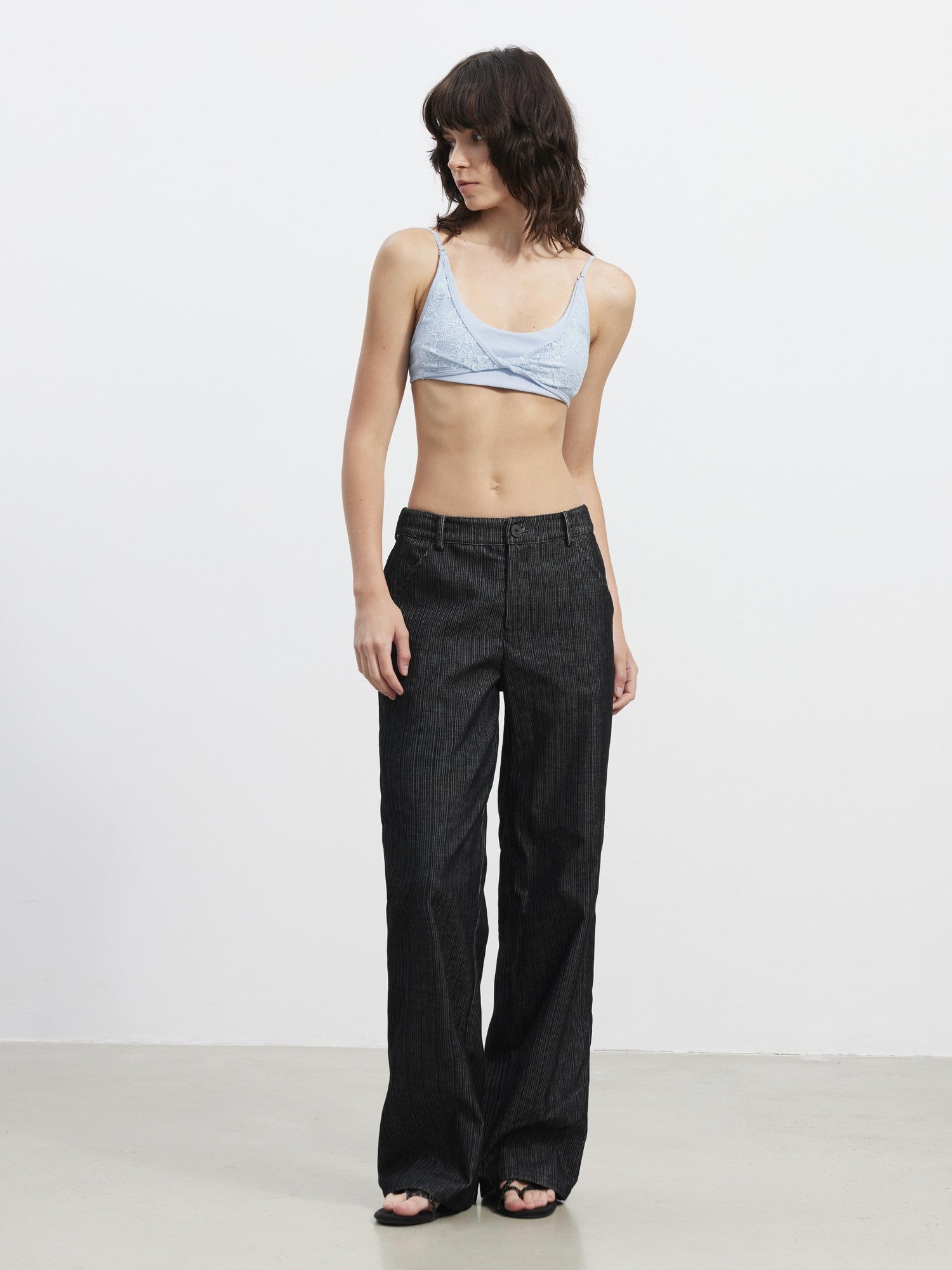 AFTADAWN Lace Spliced Removable Padded Slim Fit Women&