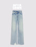 Light Wash Distressed Low Rise Straight Leg Jeans