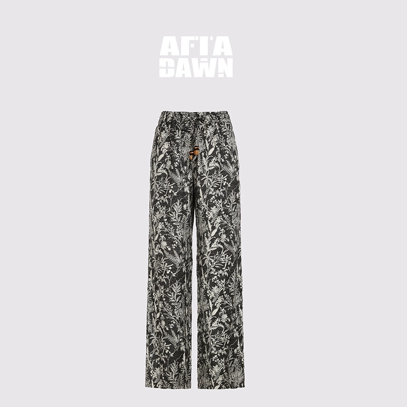 AFTADAWN_Linen_Blend_Textured_Botanical_Print_Drawstring_Beaded_Waist_Pants_MISSTT