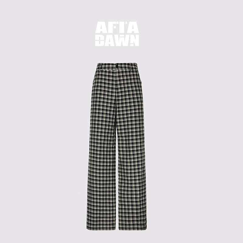 AFTADAWN_Low_Waist_Lyocell_Checkered_Wide_Leg_Pants_With_Dropped_Crotch_MISSTT