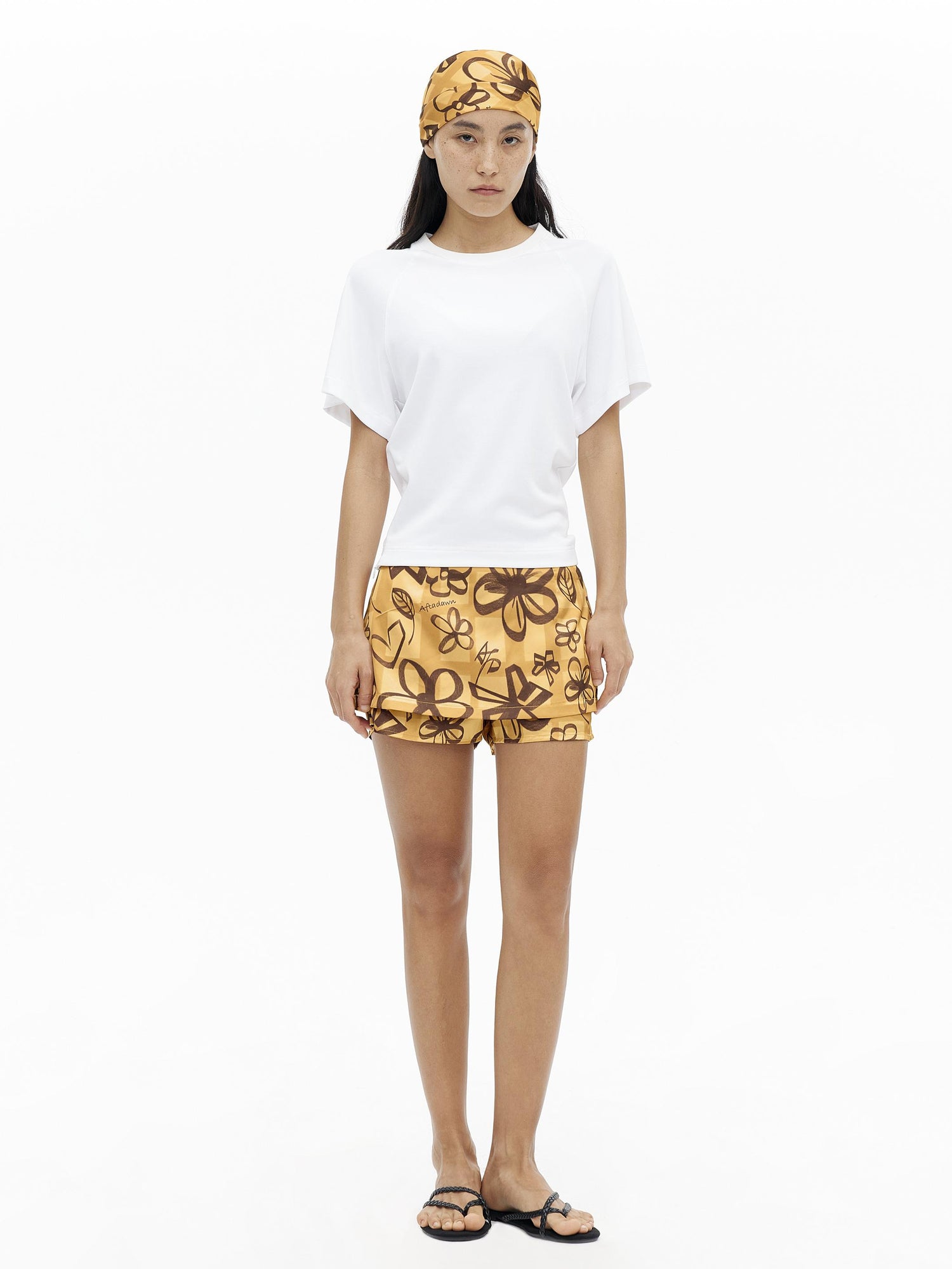 AFTADAWN Low Waist Plaid Print A Line Skort Shorts