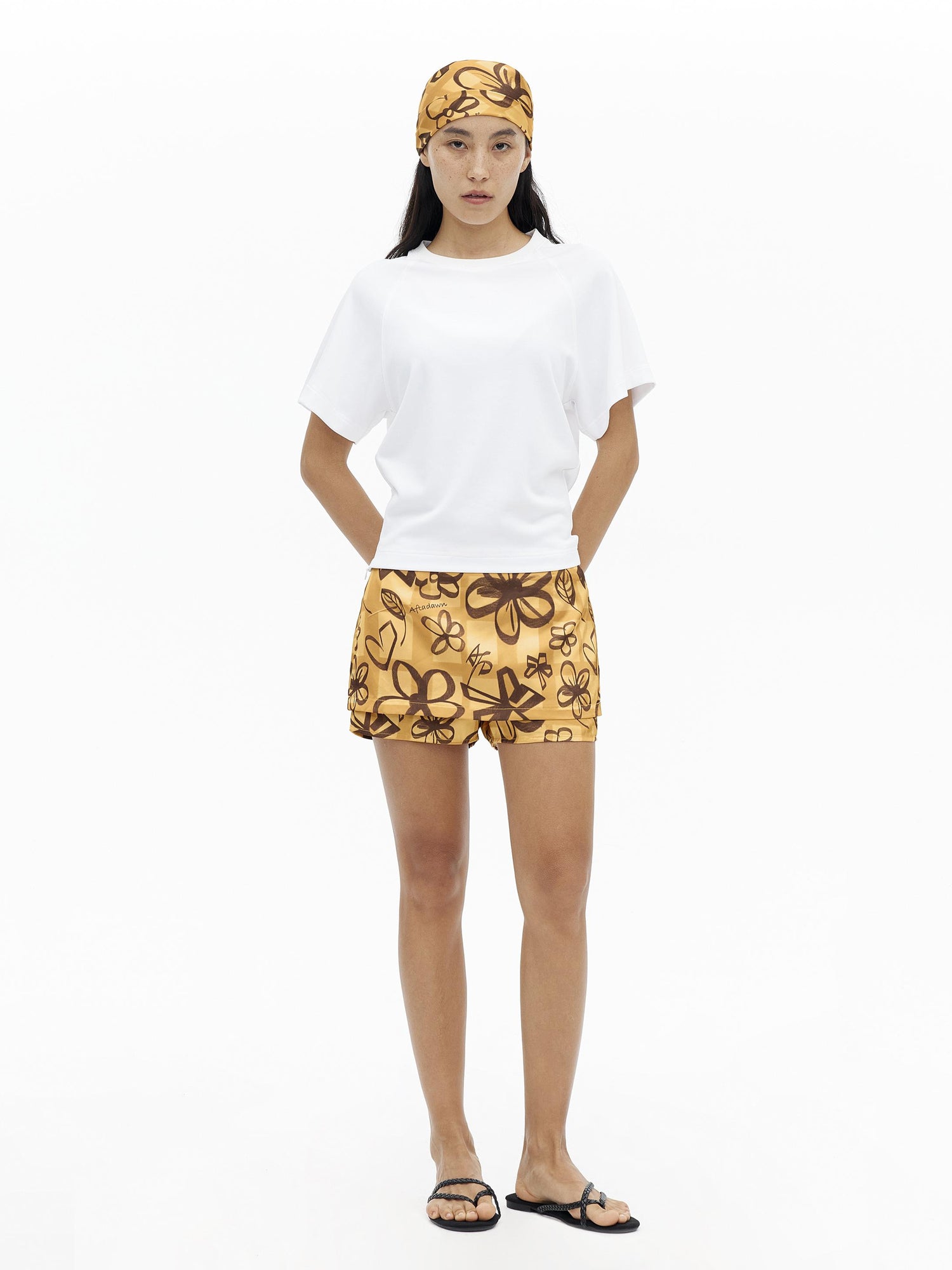 AFTADAWN Low Waist Plaid Print A Line Skort Shorts