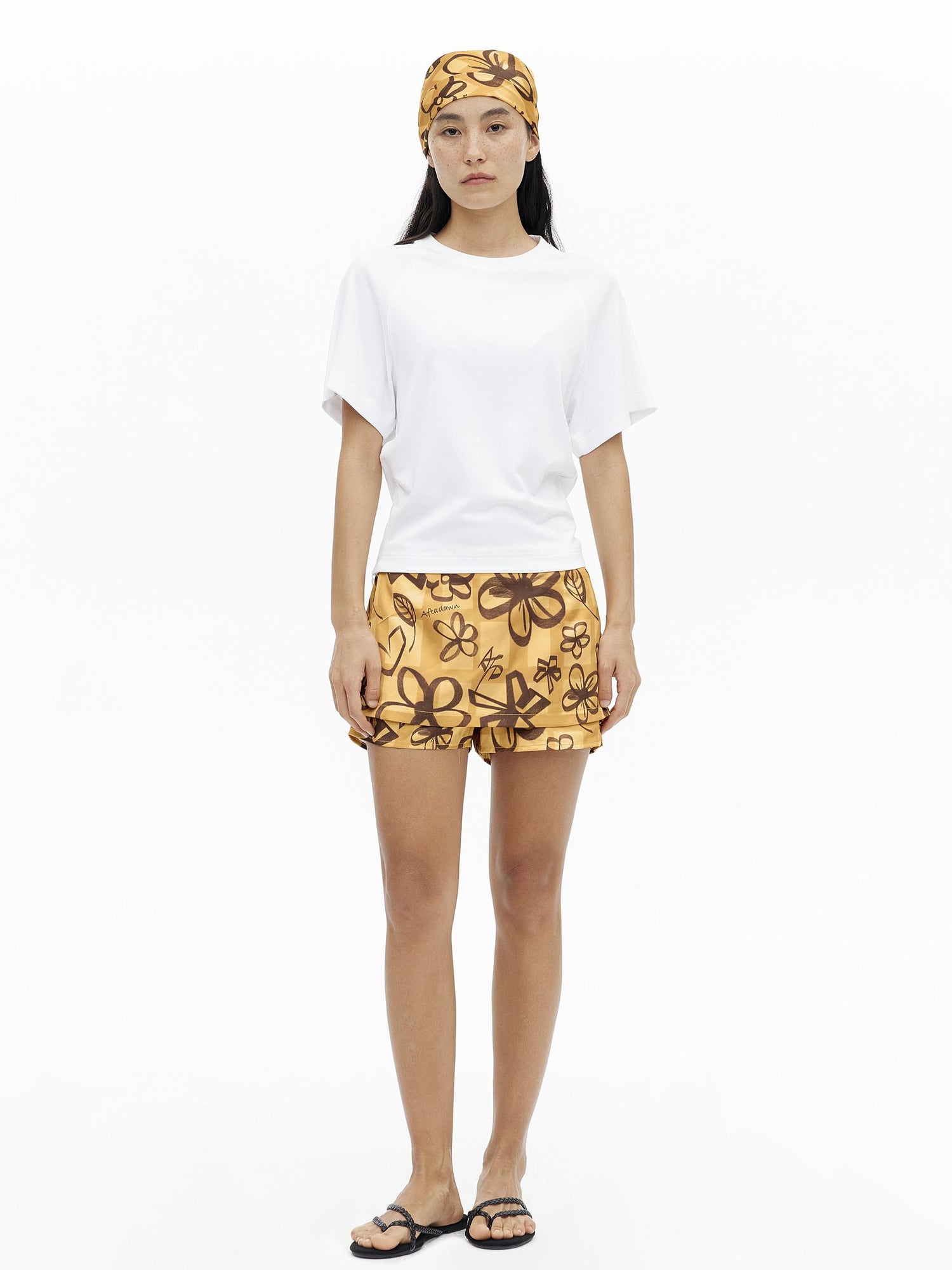 AFTADAWN Low Waist Plaid Print A Line Skort Shorts