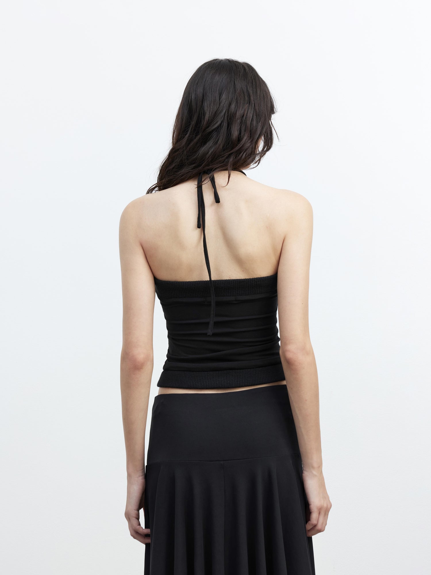 AFTADAWN Lycocell Ribbed Lace Up Floral Print Fitted Camisole Top