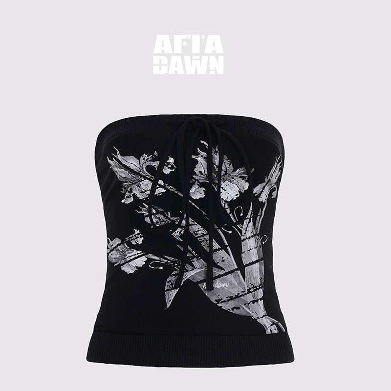 AFTADAWN_Lycocell_Ribbed_Lace_Up_Floral_Print_Fitted_Camisole_Top_MISSTT