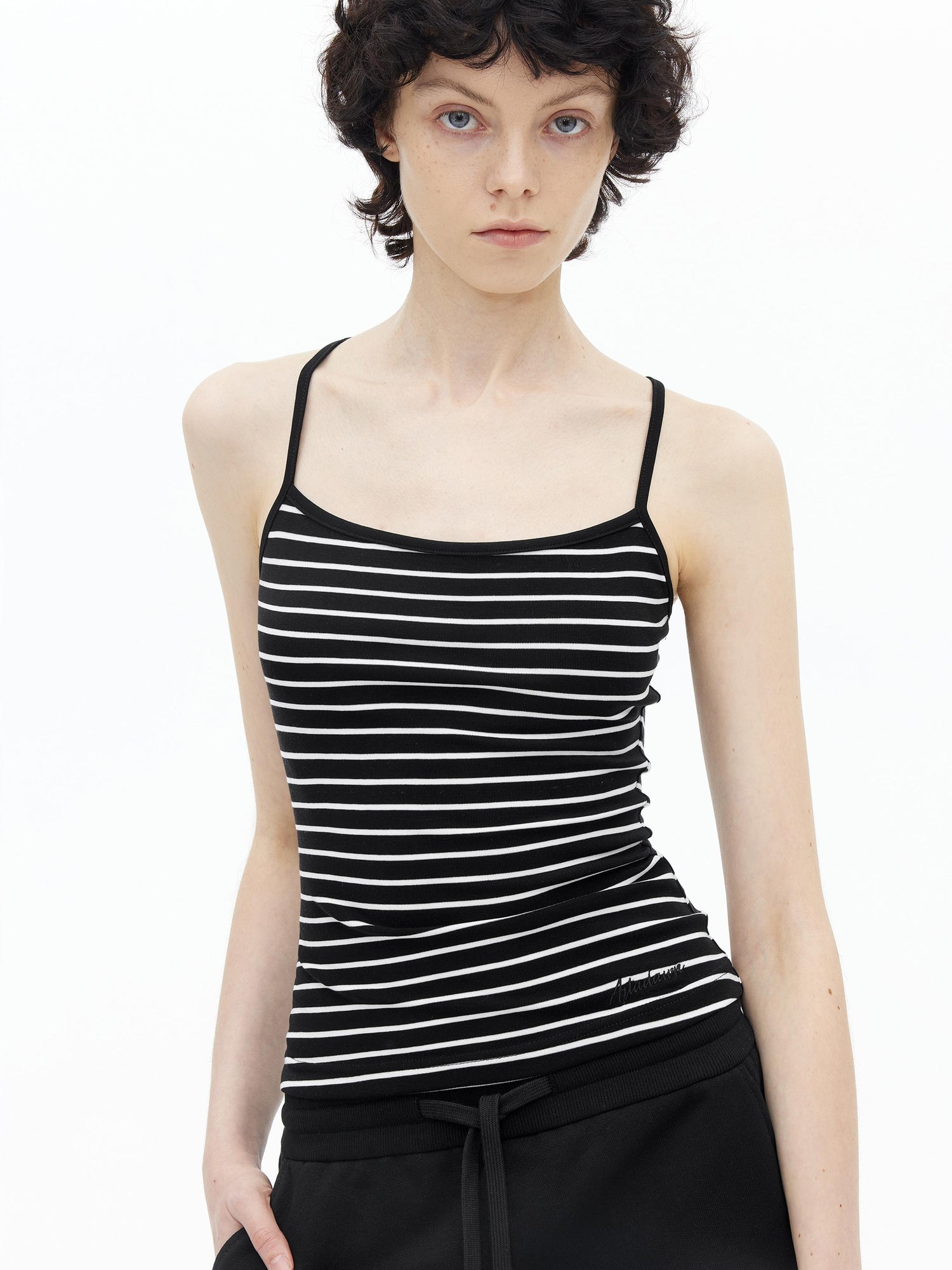 AFTADAWN Lycocell Strappy Backless Camisole Contrast Trim Shorts Set