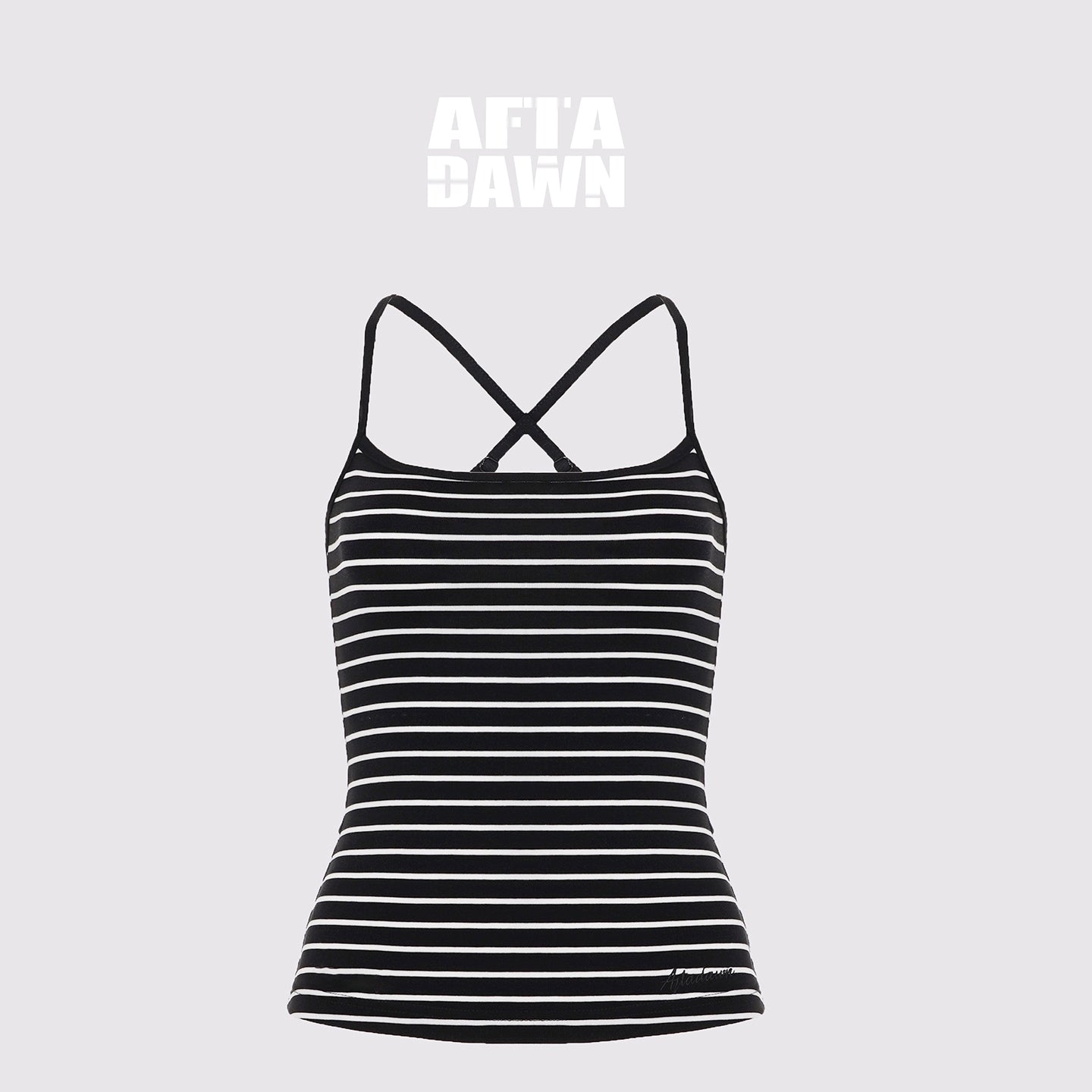 AFTADAWN_Lycocell_Strappy_Backless_Camisole_Contrast_Trim_Shorts_Set_MISSTT