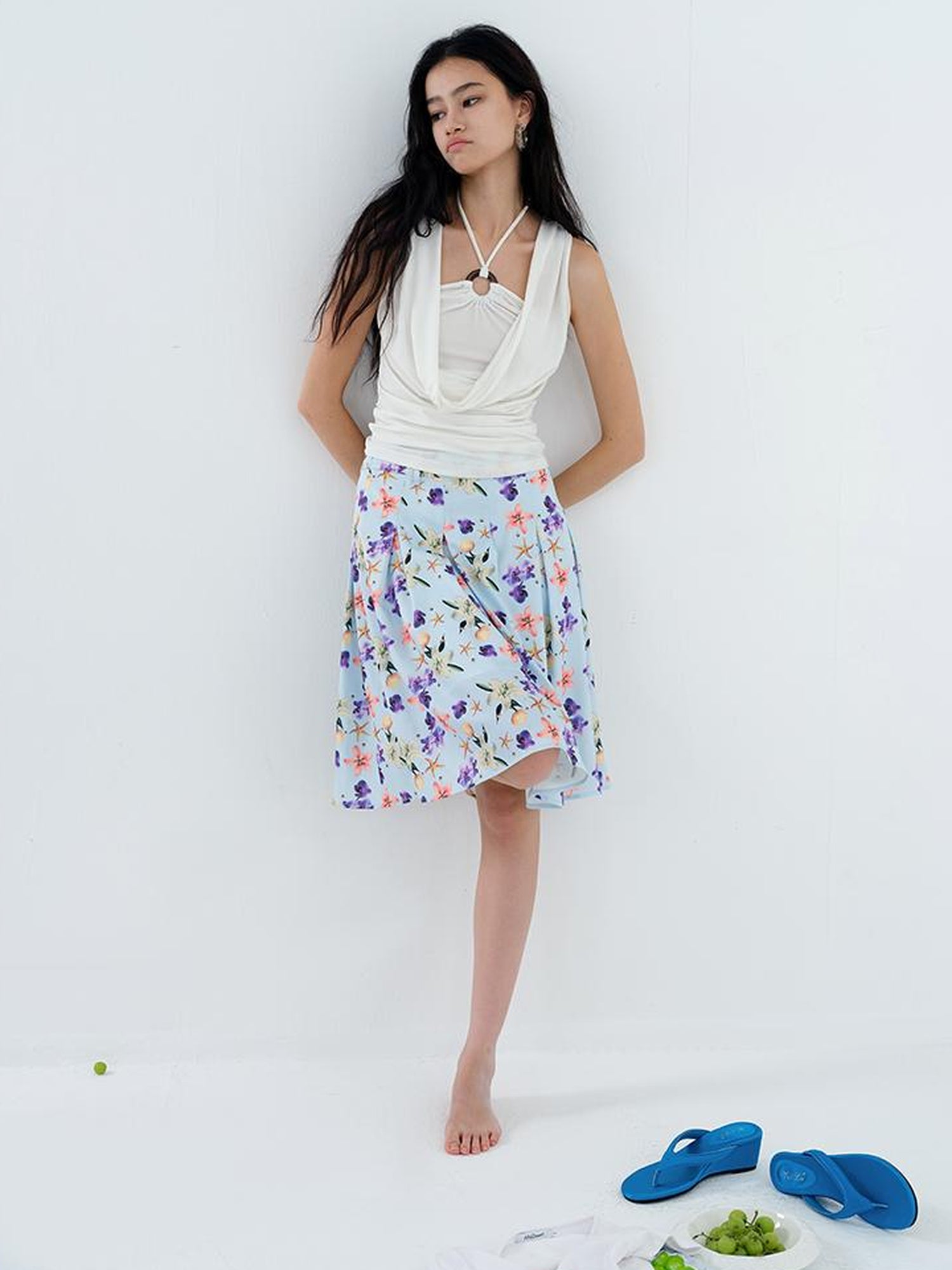 AFTADAWN Lyocell Layered Halter Necklace Beaded Vest Camisole