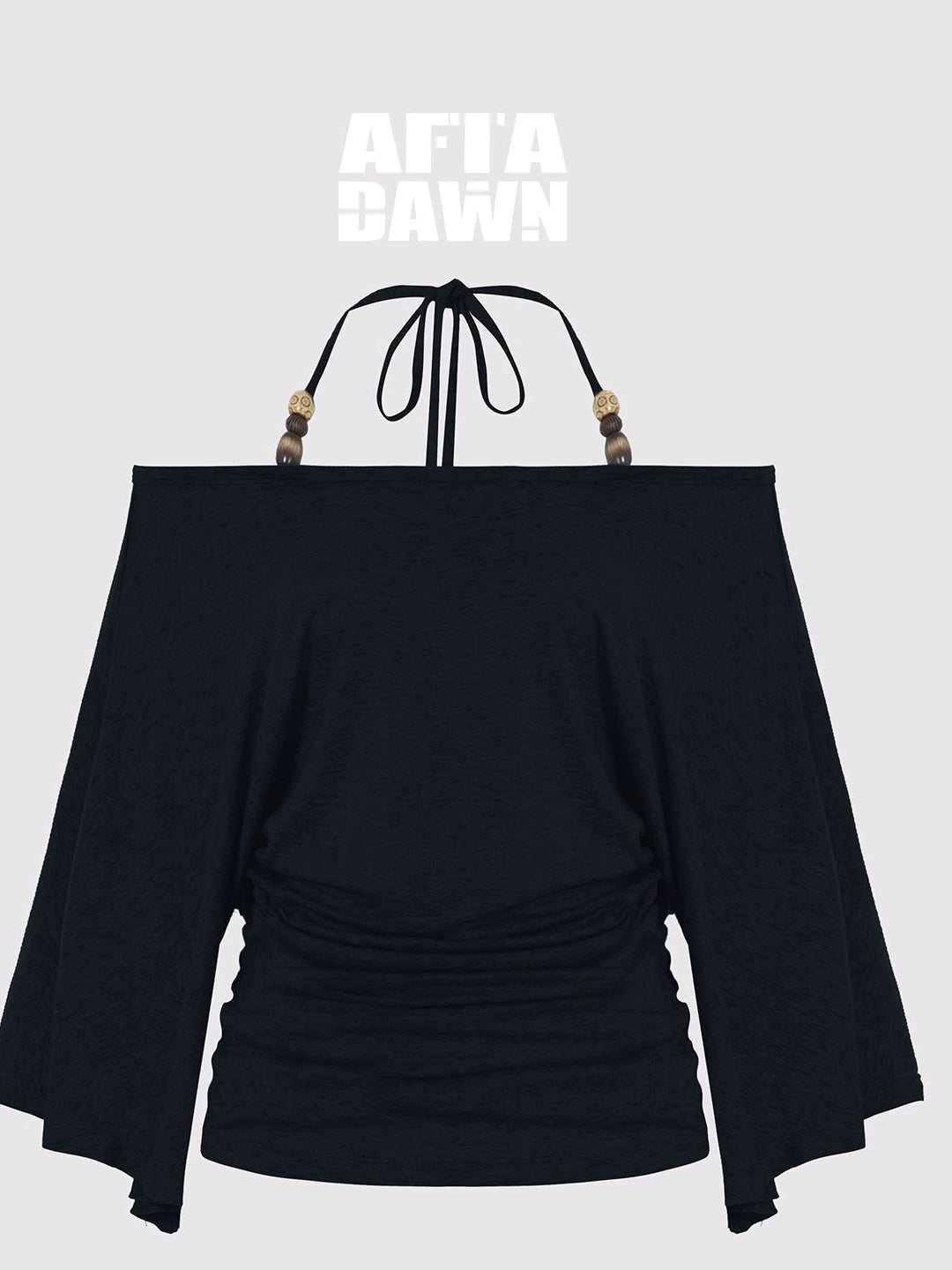 Merino Wool Beaded Off Shoulder Layered Top