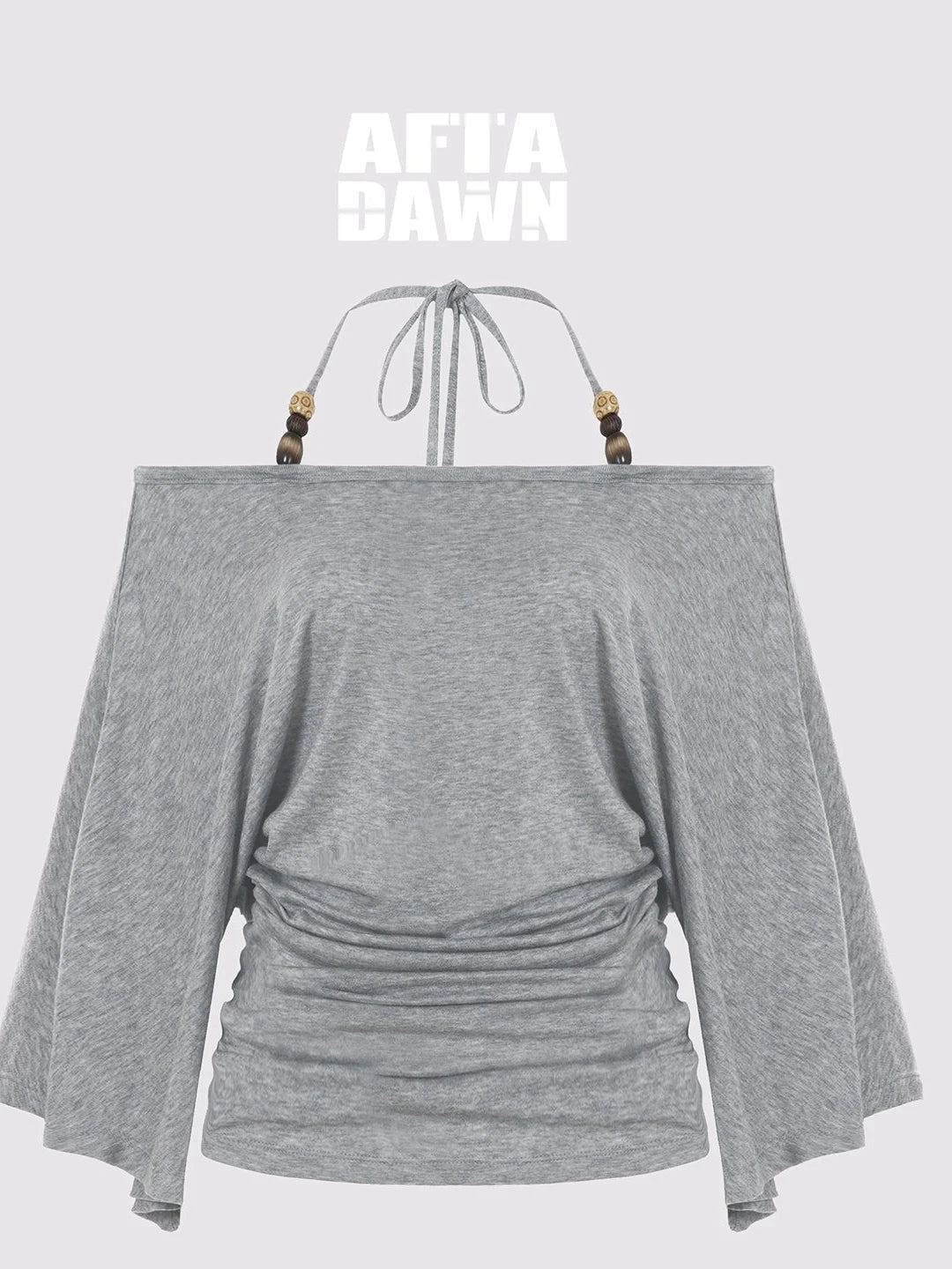 Merino Wool Beaded Off Shoulder Layered Top