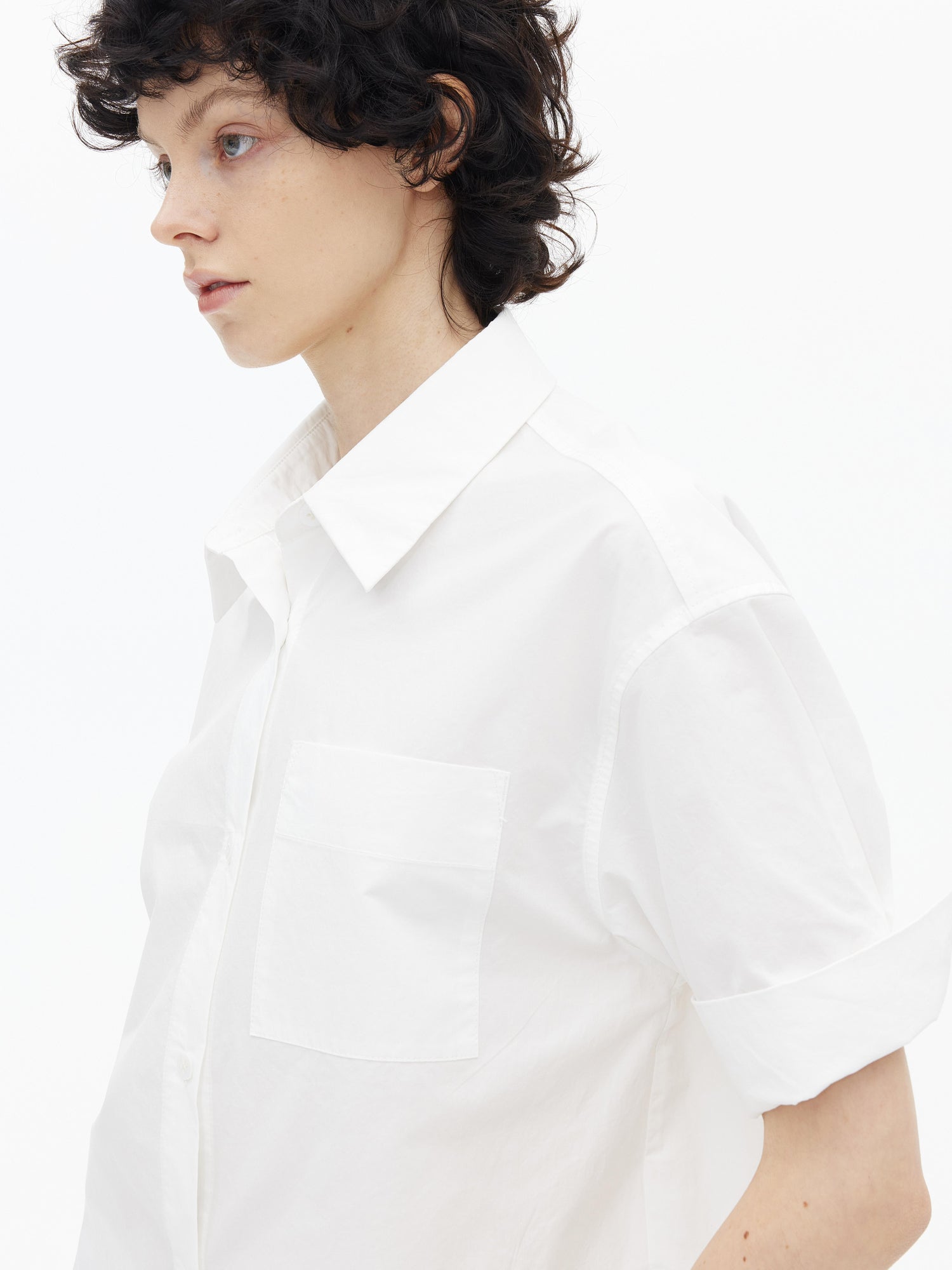 AFTADAWN Micro Pleated Horse Cotton Oversized Shirt